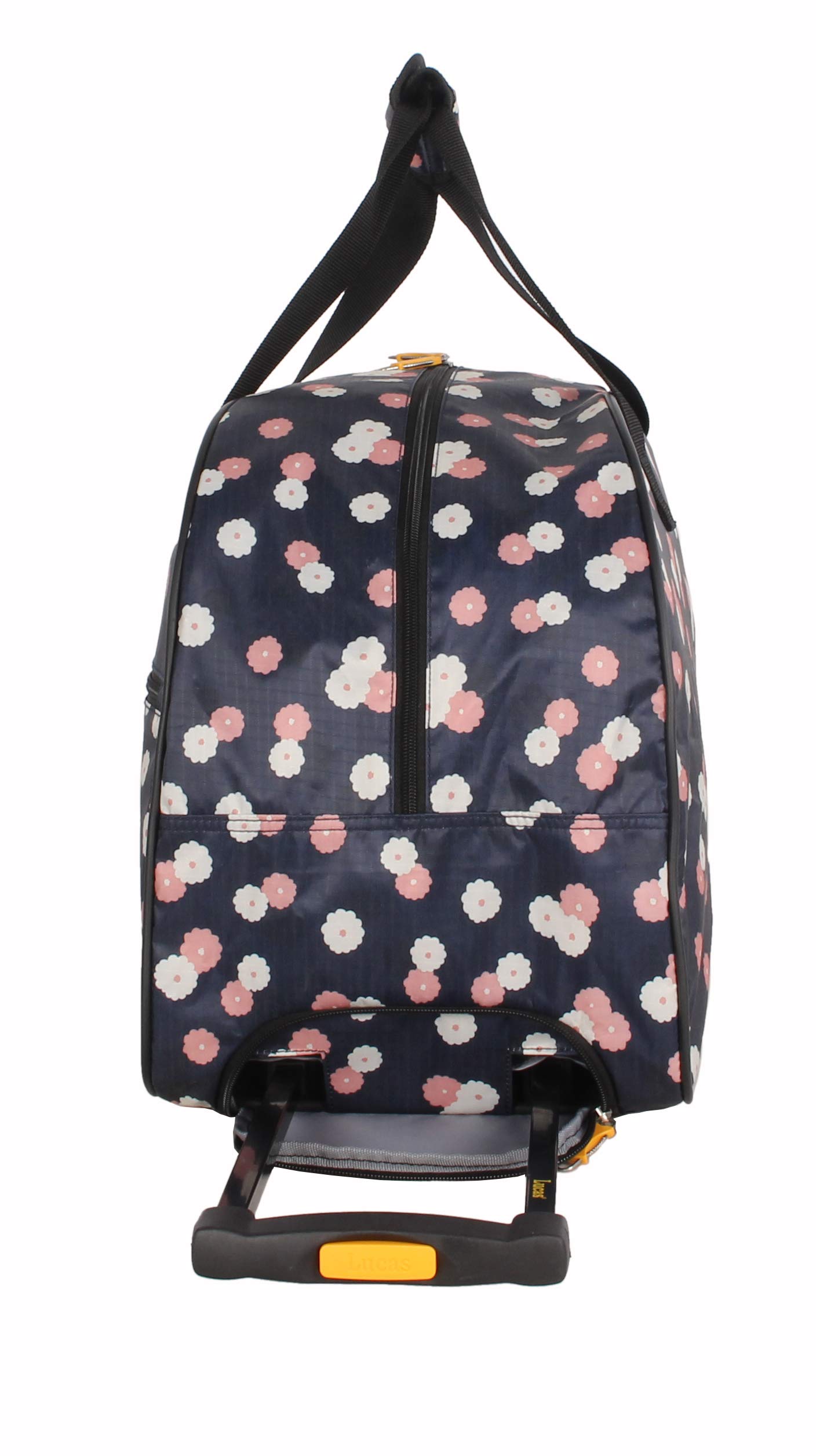 LUCAS Designer Carry On Luggage 22 Inch Lightweight Duffle Bag with Wheels - Weekender Overnight Business Travel Suitcase, Floral Pattern - Perfect for Air Travel, Business Trips & Weekend Getaways