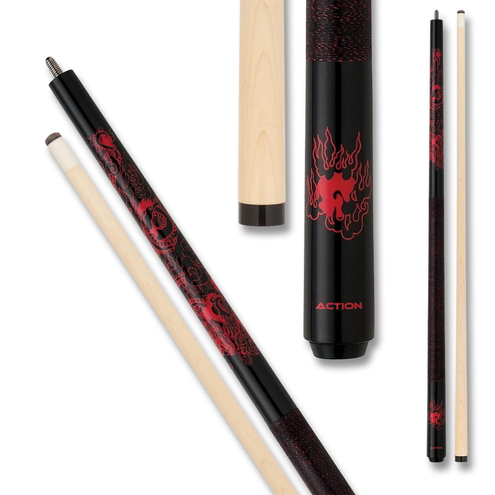 Premium Dragon Design Billiards Pool Cue Stick - Professional 58