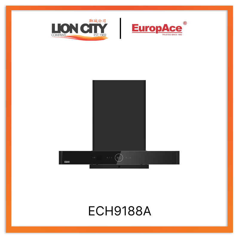 Europace ECH9188A 90CM Premium T Chimney Hood - Stainless Steel Kitchen Range Hood with Powerful Extraction for Home Cooking, Perfect for Modern Kitchens and Open-Plan Living Spaces