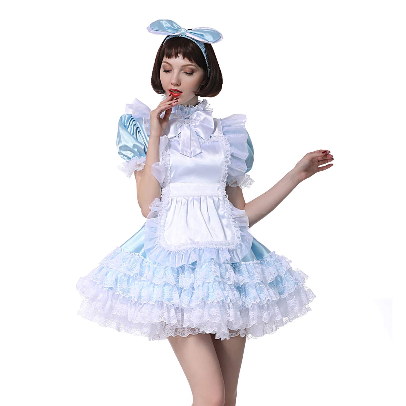 Sissy Girl Maid Low Cut Dream Dress Puffy Crossdress - Elegant Lingerie for Roleplay, Cosplay & Special Occasions