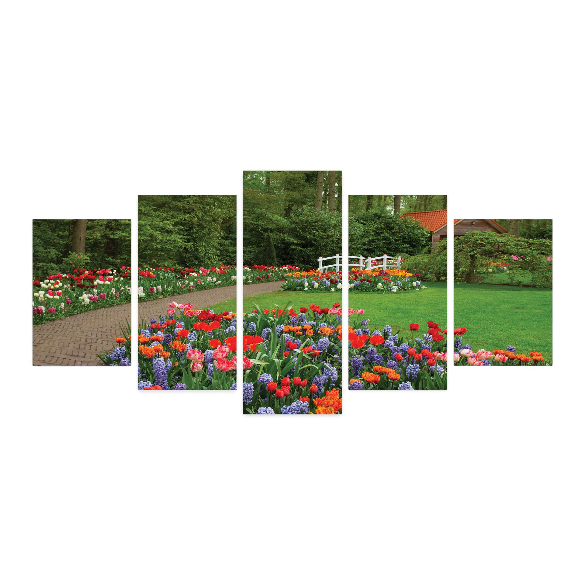Ambesonne 5-Panel Spring Garden Acrylic Wall Art - 60