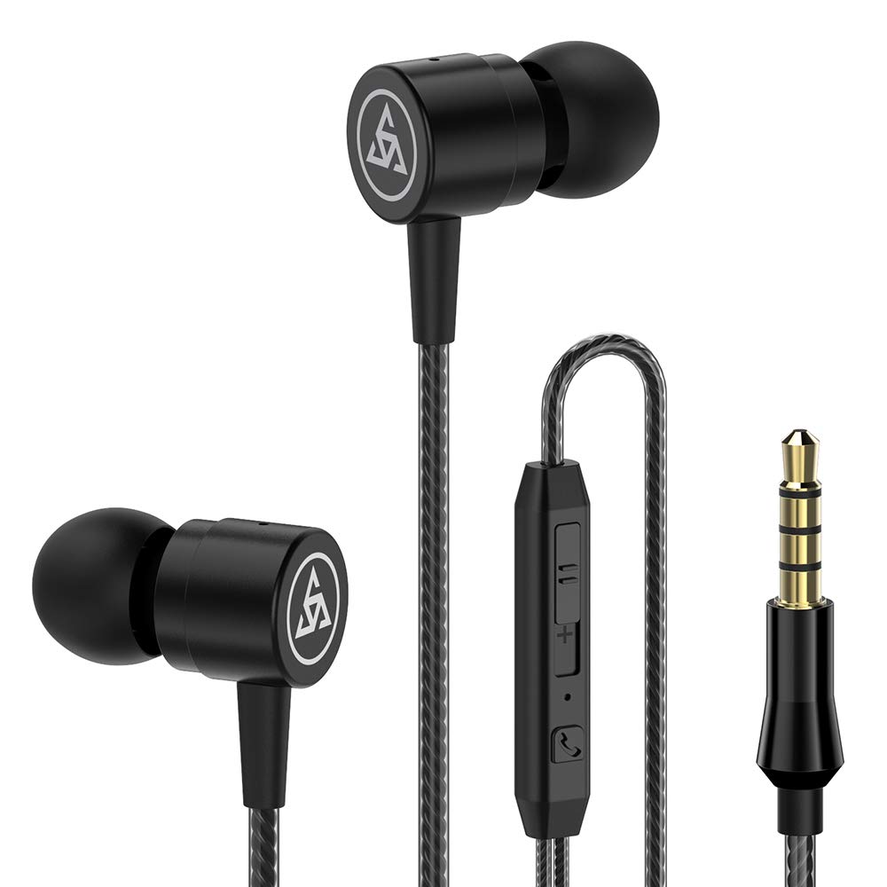 REPEDO Metal Wired Earphones with Mic - Heavy Bass for Music & Sports