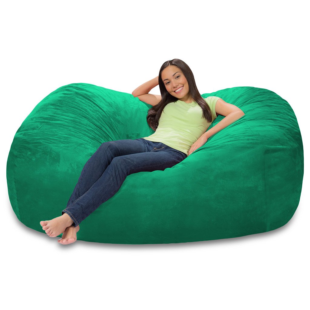 Premium Memory Foam Bean Bag Chair - Aqua Marine Microsuede Fabric | Ultra Comfortable Lounge Chair for Adults & Teens | Perfect for Gaming, Reading & Relaxing in Bedroom, Dorm or Living Room