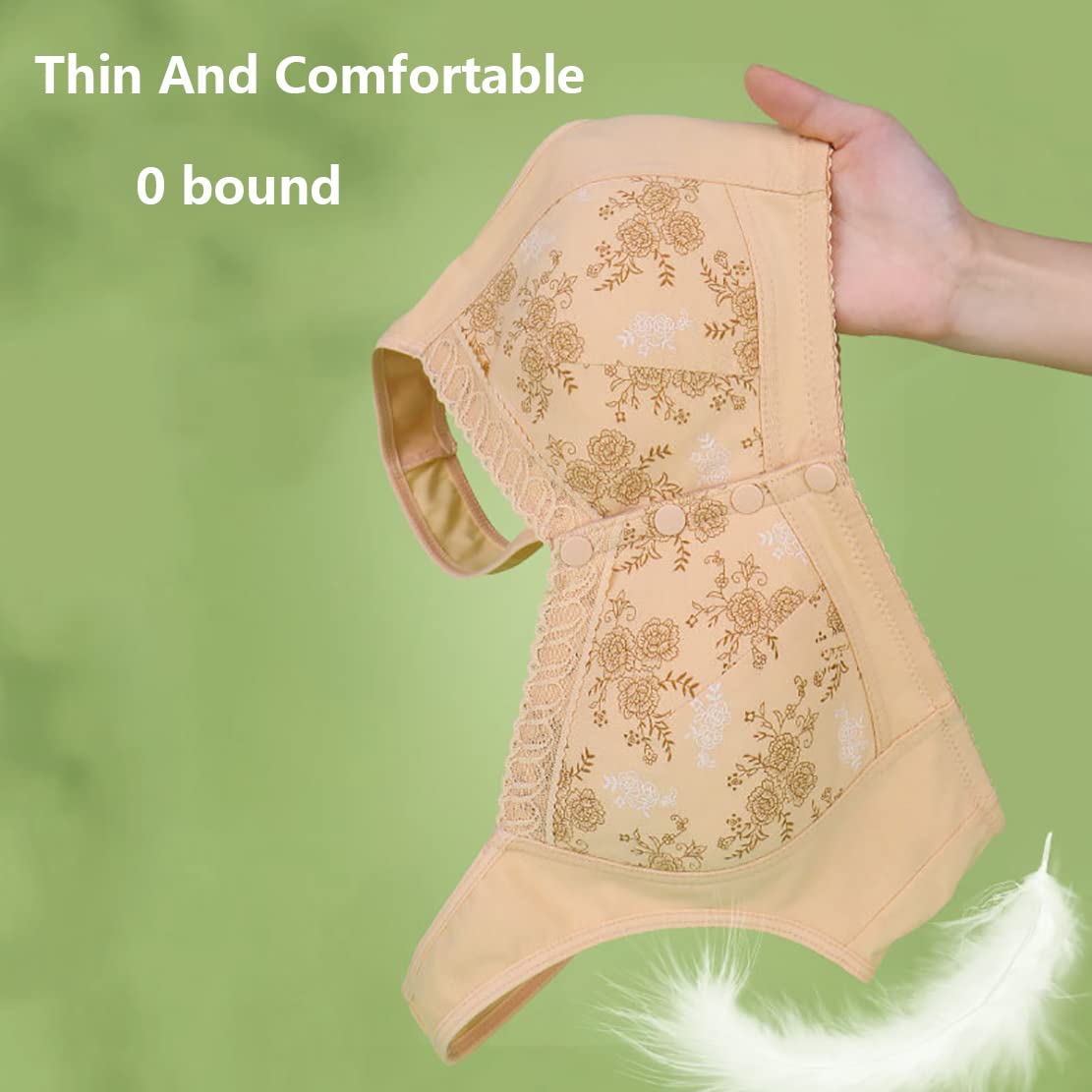 Glamorette Women's Cotton Front Closure Bra with Buttons - Comfortable Support for Everyday Wear, Yoga, and Lounge