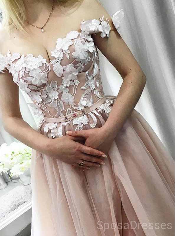 Handmade Floral Off-Shoulder Long Prom Dress for Sweet 16 & Evening Events | Custom Cheap Formal Gowns | Perfect for Prom, Homecoming, Quinceañera & Special Occasions