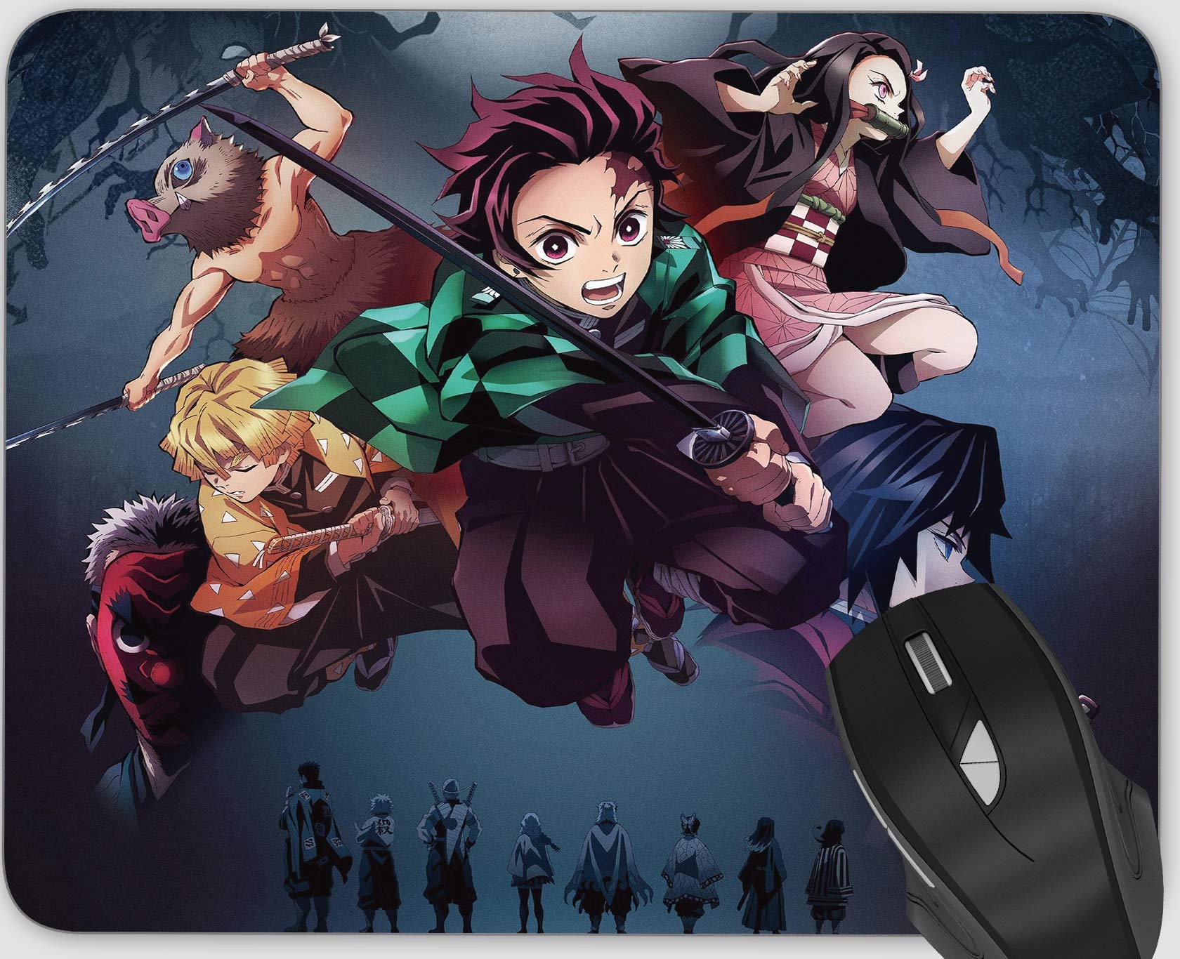 YTMYAN Demon Slayer Gaming Mouse Pad - Non-Slip Rubber Base Large Rectangle Mouse Mat for PC, Laptop, Office & Home Use - Anime Themed Computer Accessory