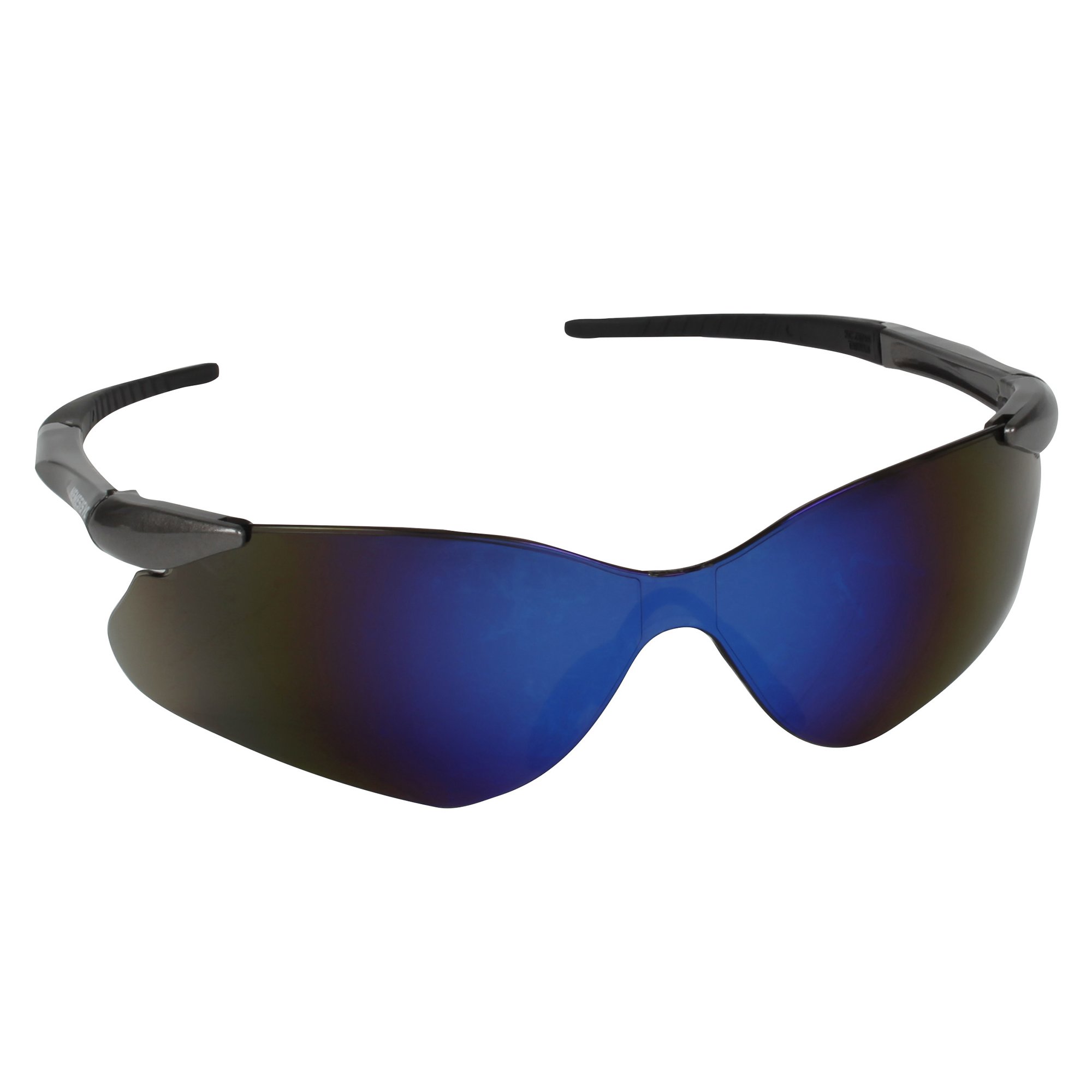 KleenGuard Nemesis VL Safety Glasses (20471) - UV Protection, Scratch Resistant, Blue Mirror Lens with Gunmetal Temples - 12 Pairs/Case - Perfect for Construction, Lab Work & Outdoor Sports