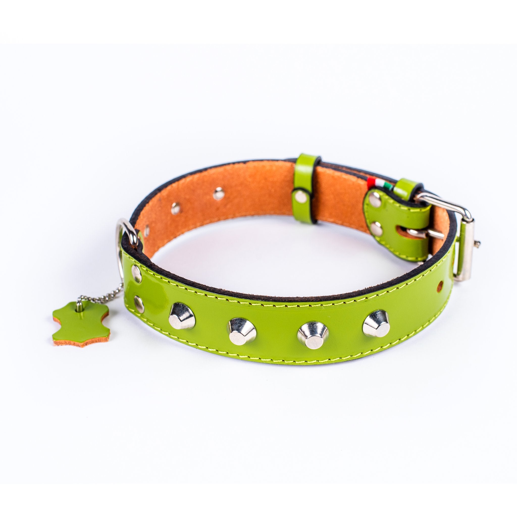 European Leather Studded Dog Collar - Medium Size, Stylish & Durable for Small to Medium Dogs - Perfect for Training, Walks & Fashion Accessories