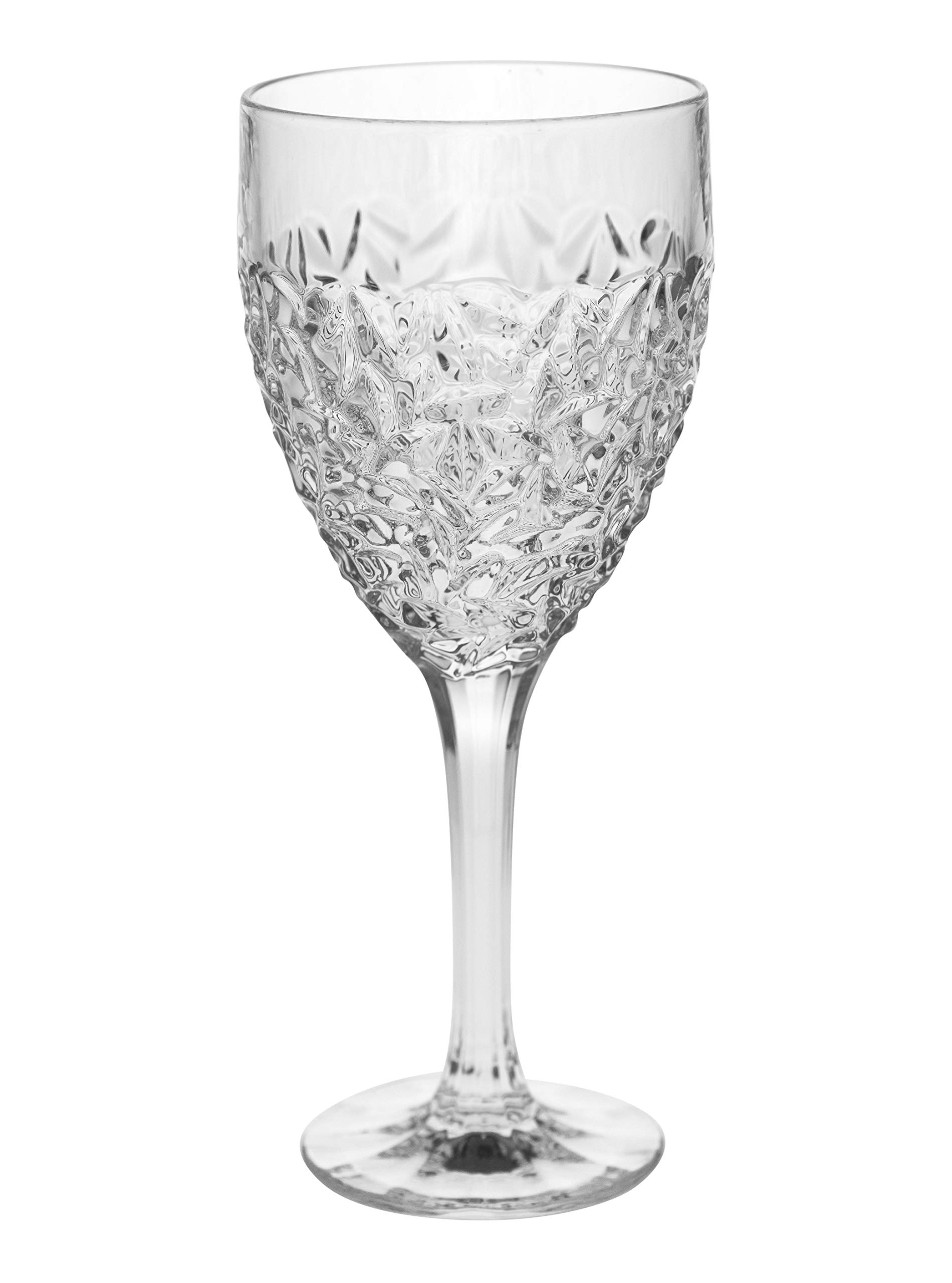 Premium Barski Goblet Set of 6 - Elegant Crystal Wine & Water Glasses with Raindrop Design (12 oz) - European Made Stemware for Fine Dining, Wedding Gifts & Home Entertaining