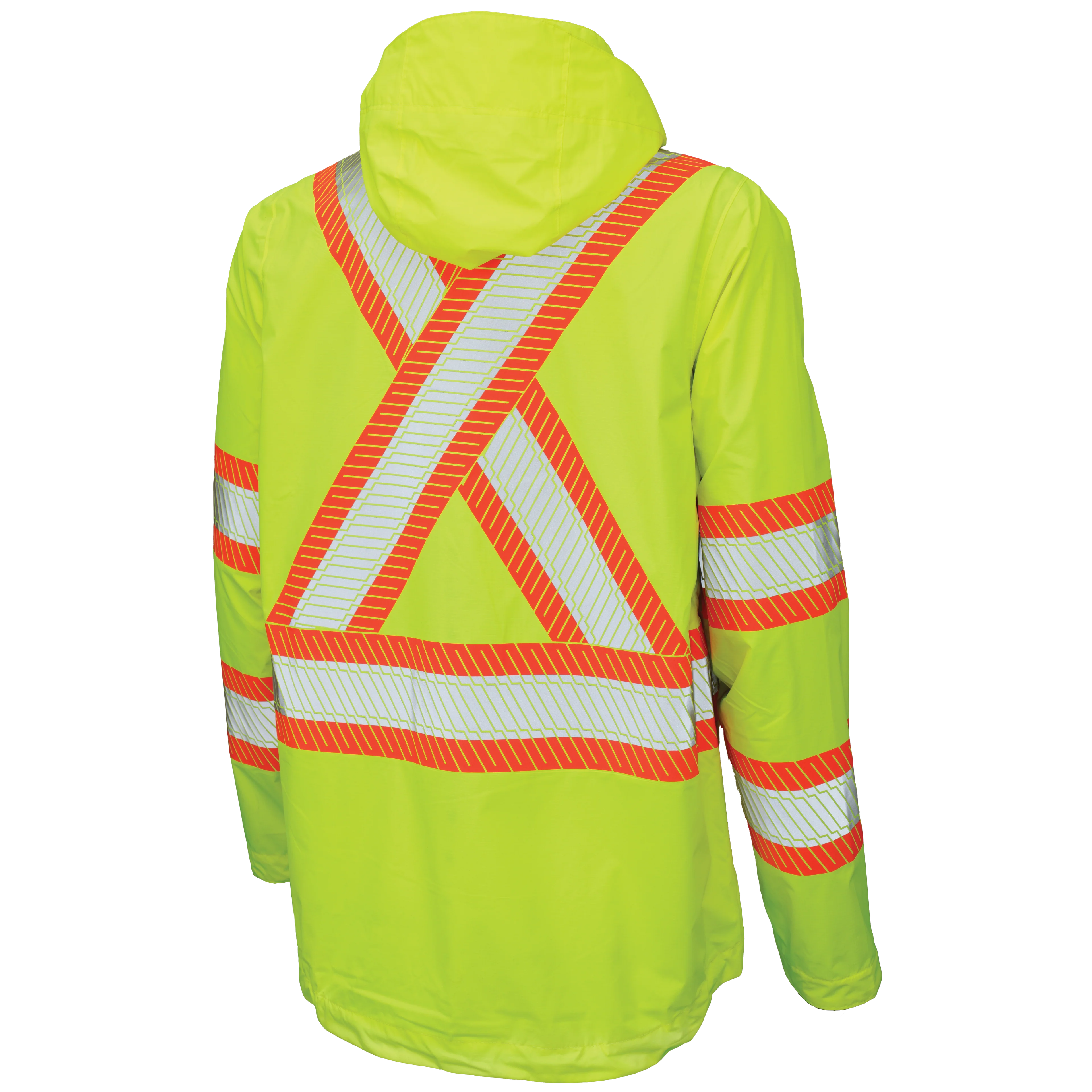 Tough Duck Packable Ripstop Safety Rain Jacket SJ05 - Waterproof Windproof Work Jacket for Outdoor Construction & Hiking
