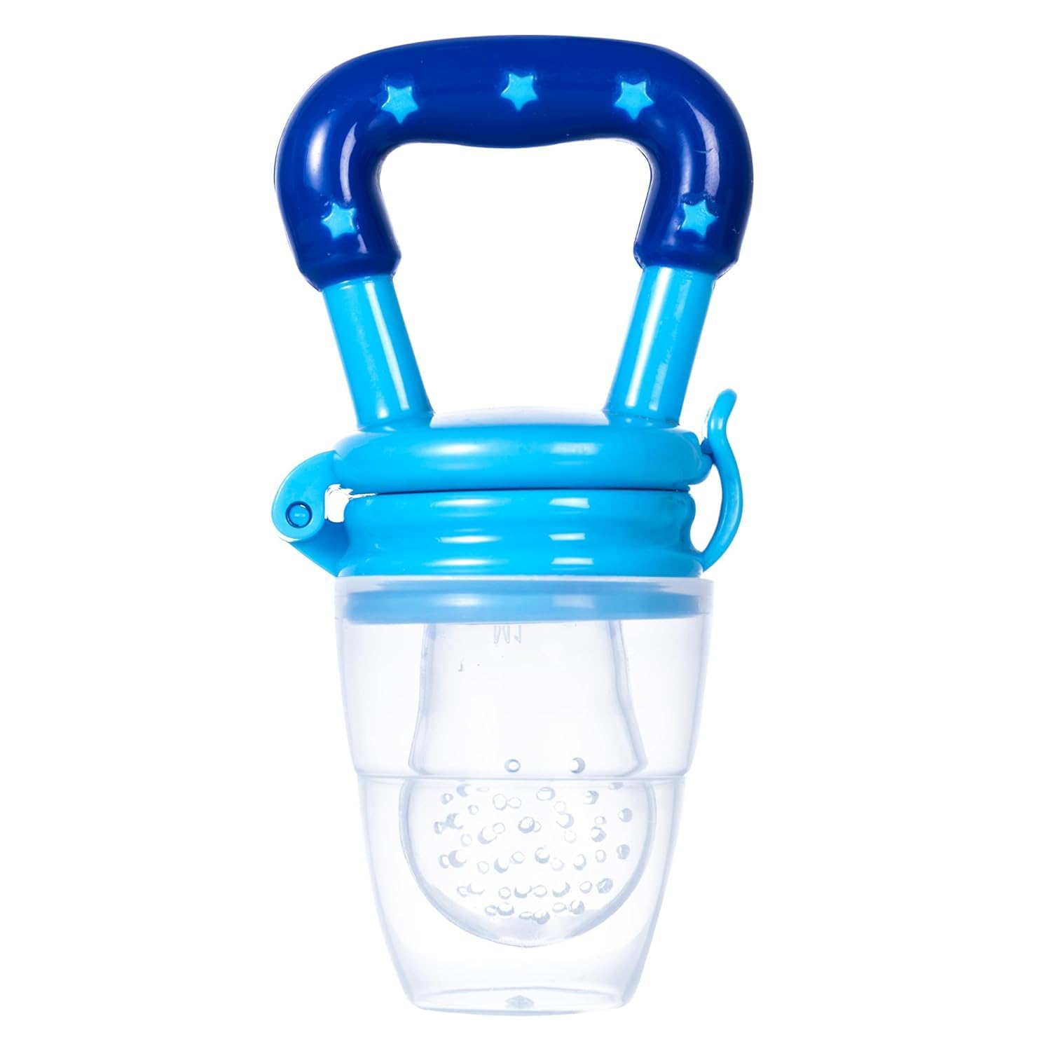 Joy Buzz Rattle Nibbler & Star Nibbler Combo - BPA-Free Silicone Teething Toys for Babies 0-12 Months | Safe Chew Relief for Sore Gums | Perfect for Soothing, Playtime & Sensory Development (White & Blue)