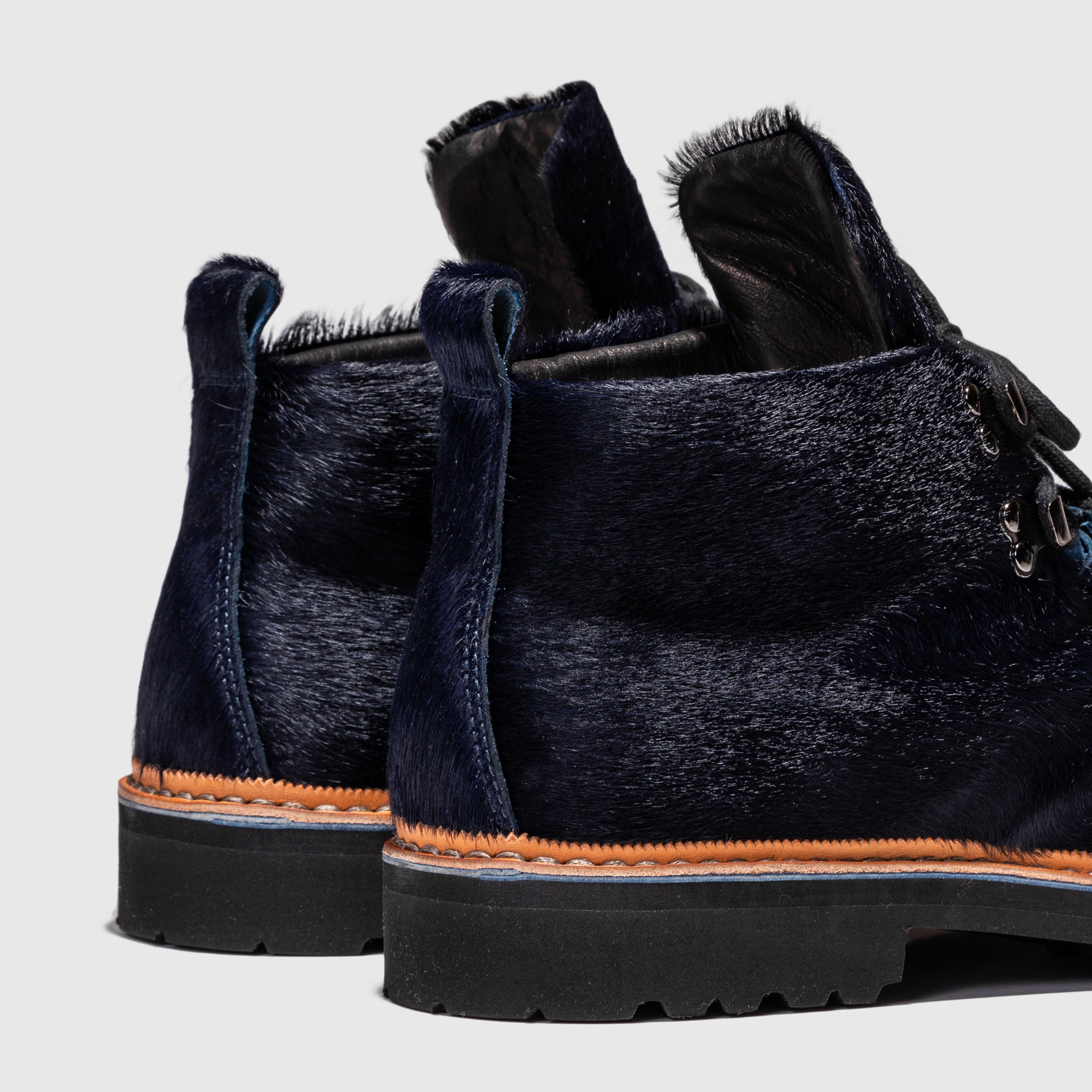 Men's 120 Boot in Navy Blue Pony Hair Leather - Stylish & Durable for Work, Outdoor & Casual Wear