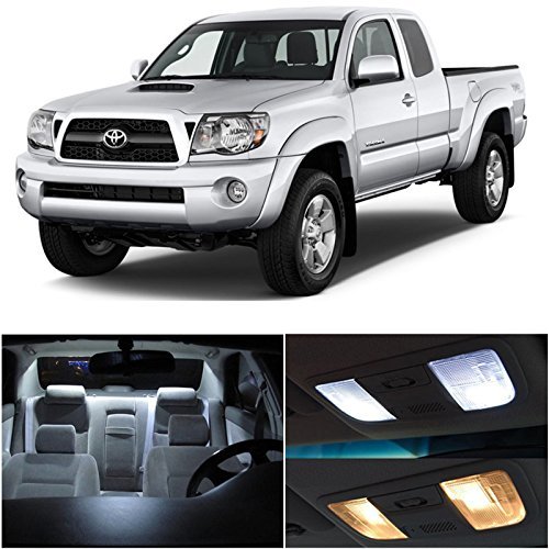 LEDpartsNow Interior LED Light Bulbs Replacement Kit for 2005-2015 Toyota Tacoma - 7 Piece White LED Upgrade Package | Perfect for Night Driving & Cabin Illumination
