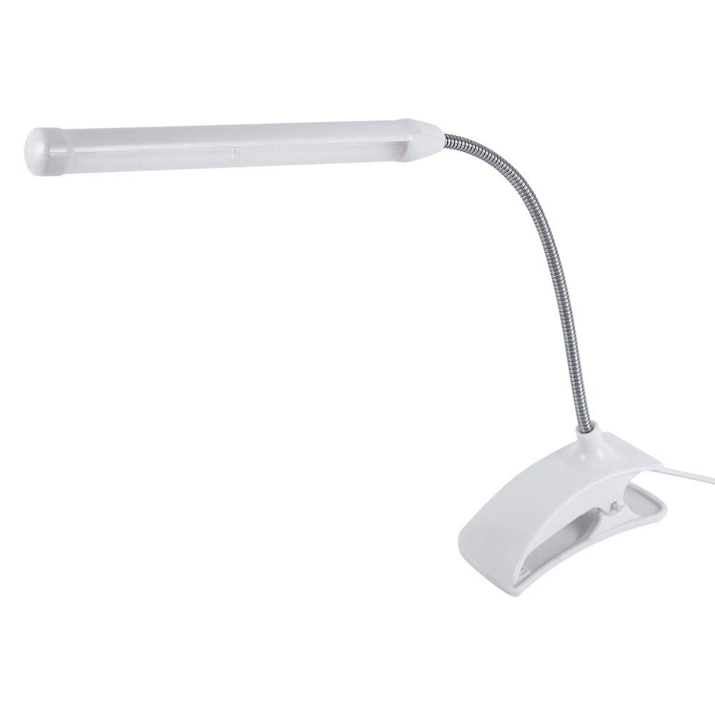 Ymiko USB Rechargeable LED Book Light - Clip On Reading Lamp for Bed, Desk & Study - Adjustable Brightness Eye-Protection Light for Night Reading, Travel & Office (White)
