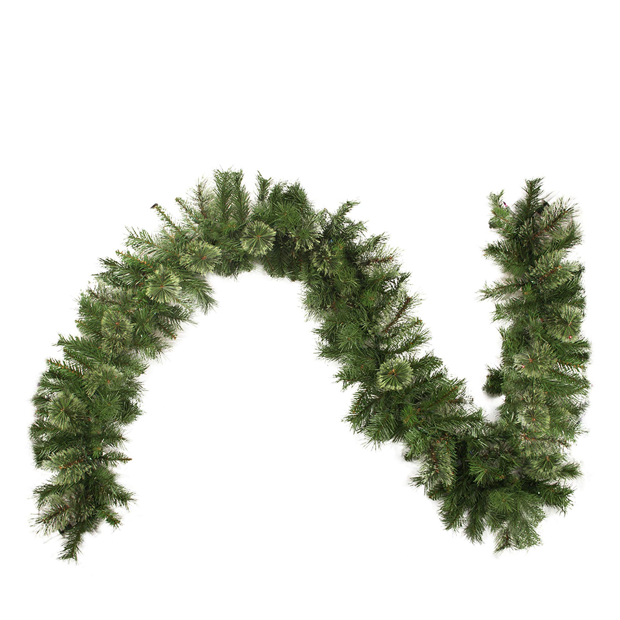 Premium 50-Foot Cashmere Mixed Pine Artificial Christmas Garland - Unlit Green Pine Needle Garland for Holiday Decor, Mantel, Staircase & Fireplace