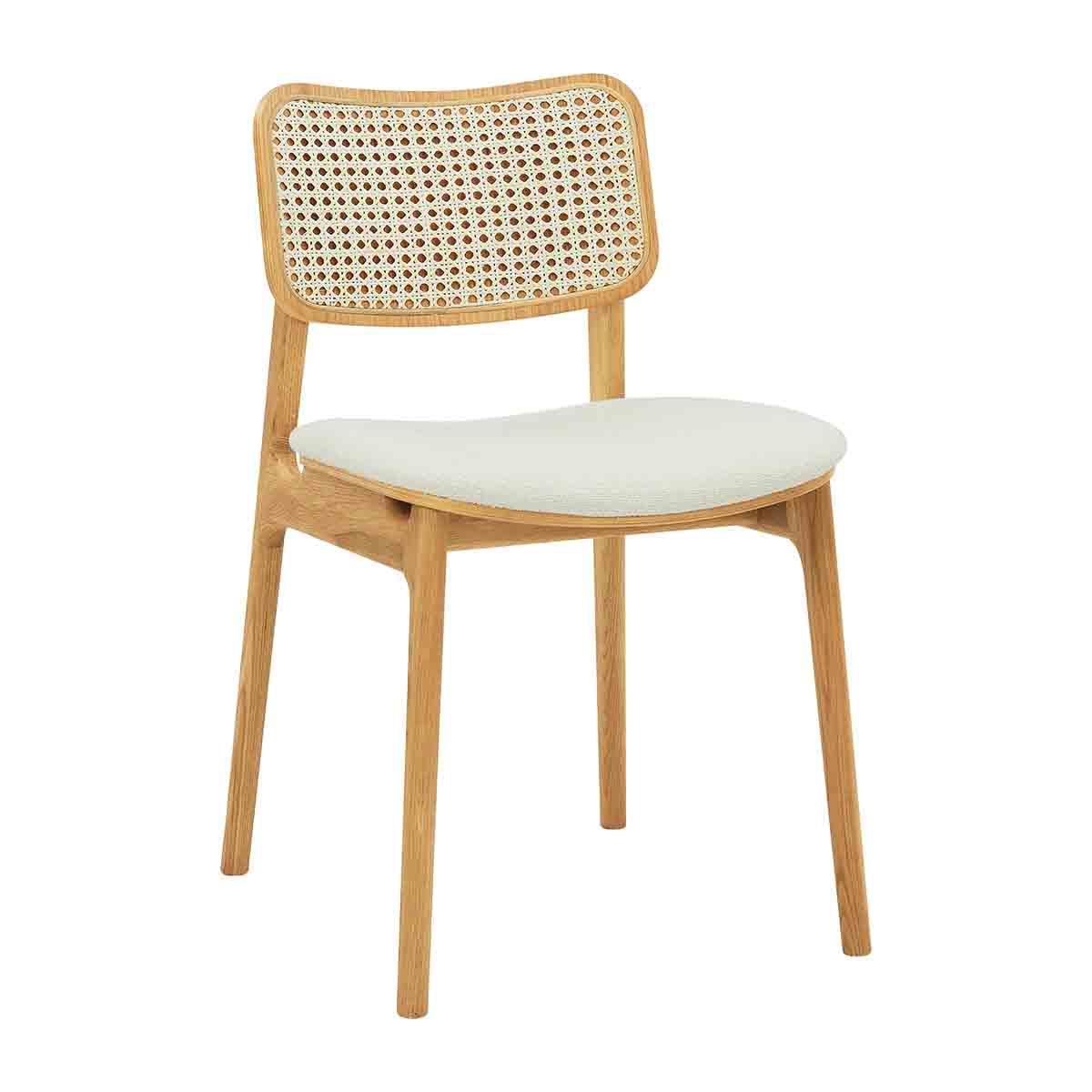 Flair Rattan Fabric Dining Chair - Modern Woven Rattan Upholstered Seat - Perfect for Indoor, Outdoor, Patio, Dining Room & Kitchen Use