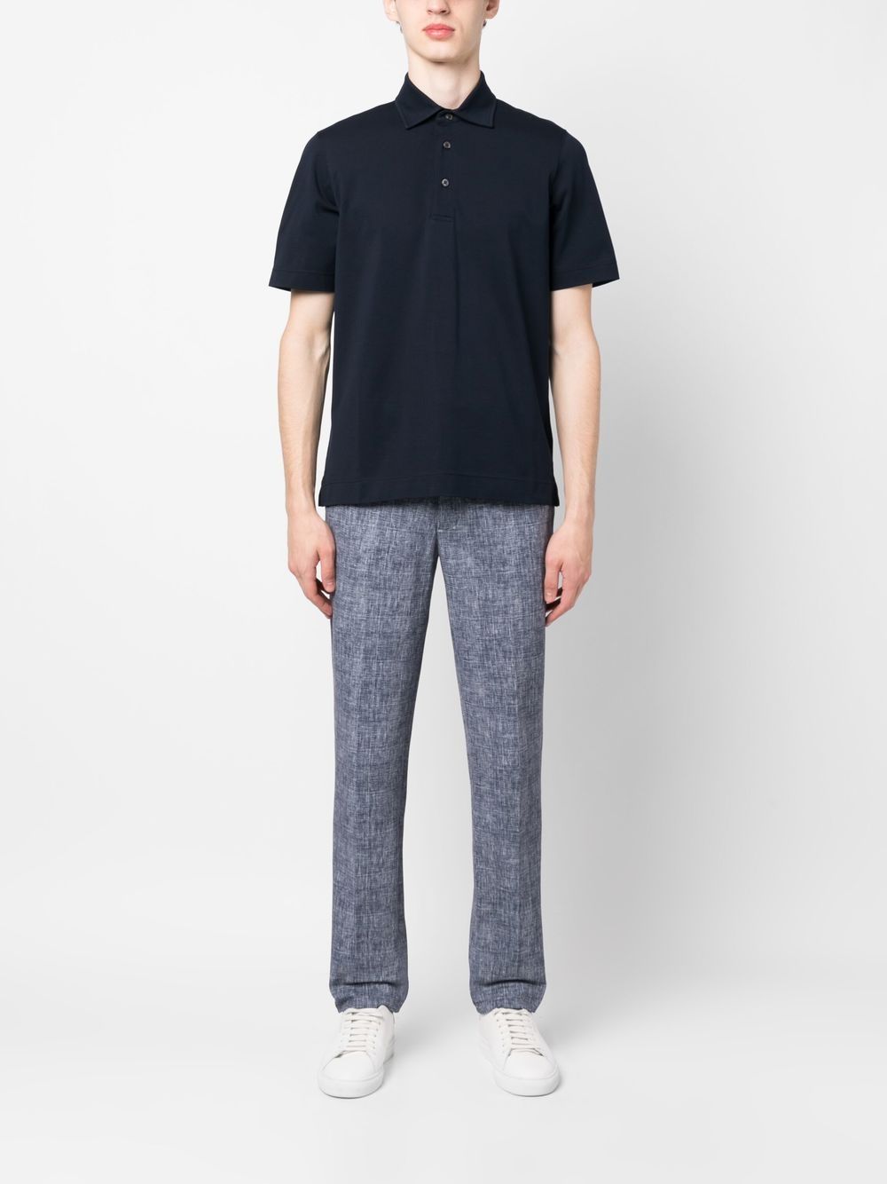 Circolo 1901 Men's Casual Blue Trousers - Comfortable Stretch Fit Pants for Work, Travel & Everyday Wear