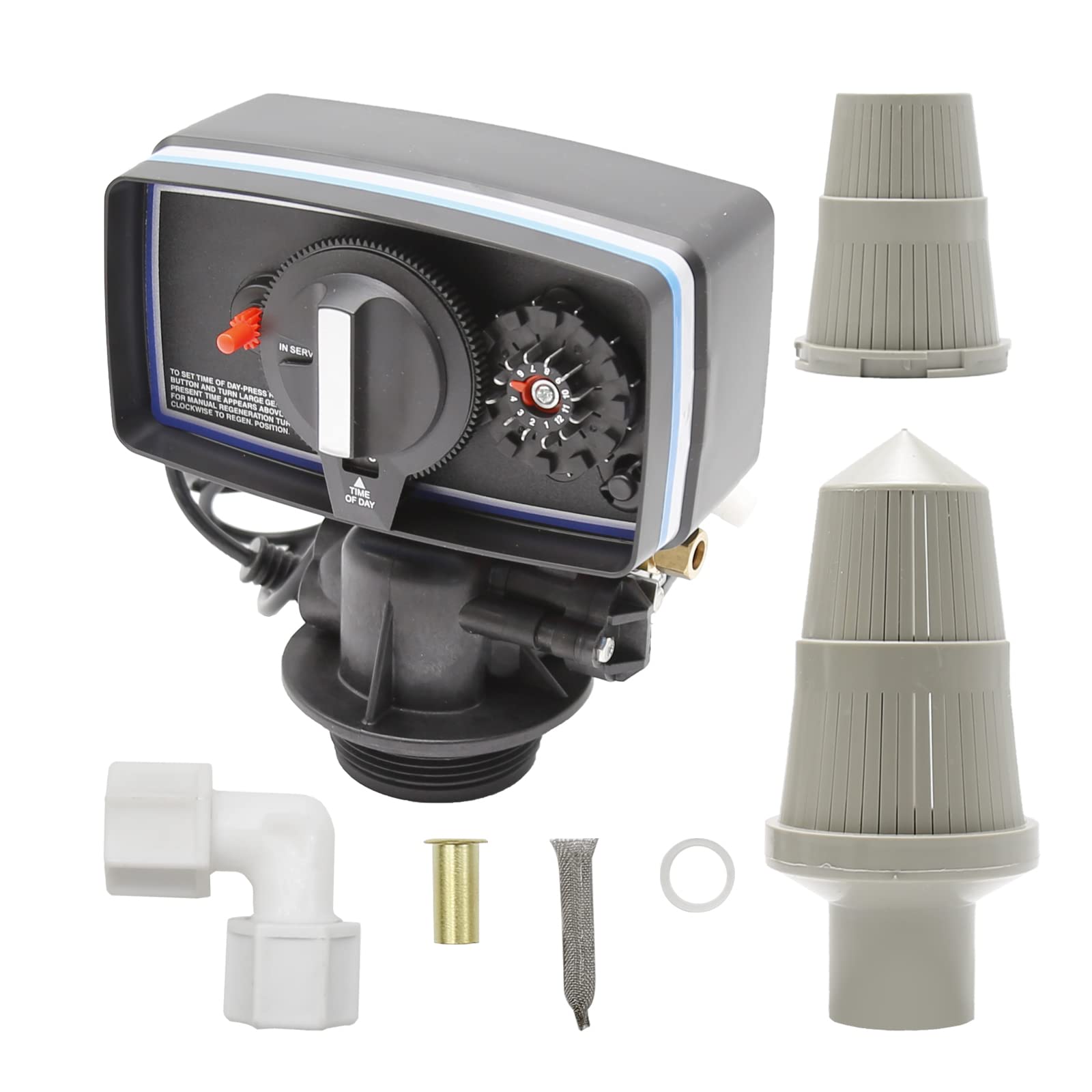 5600 Water Softener Timer - 12-Day Digital Timer Control Valve for 9''-11'' Diameter Water Filter & Softener Resin Tank (Fine Thread) - Perfect for Home Water Filtration Systems & Salt-Free Softening