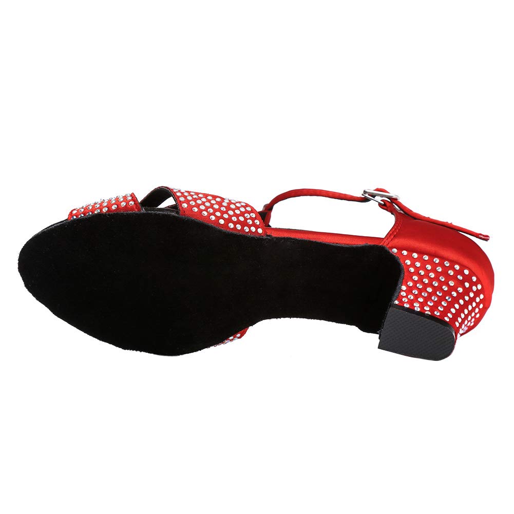 Hipposeus Women's Latin Dance Shoes with Rhinestones - Professional Ballroom Salsa Tango Party Performance & Practice Shoes - Model 419 for Weddings, Competitions & Dance Classes