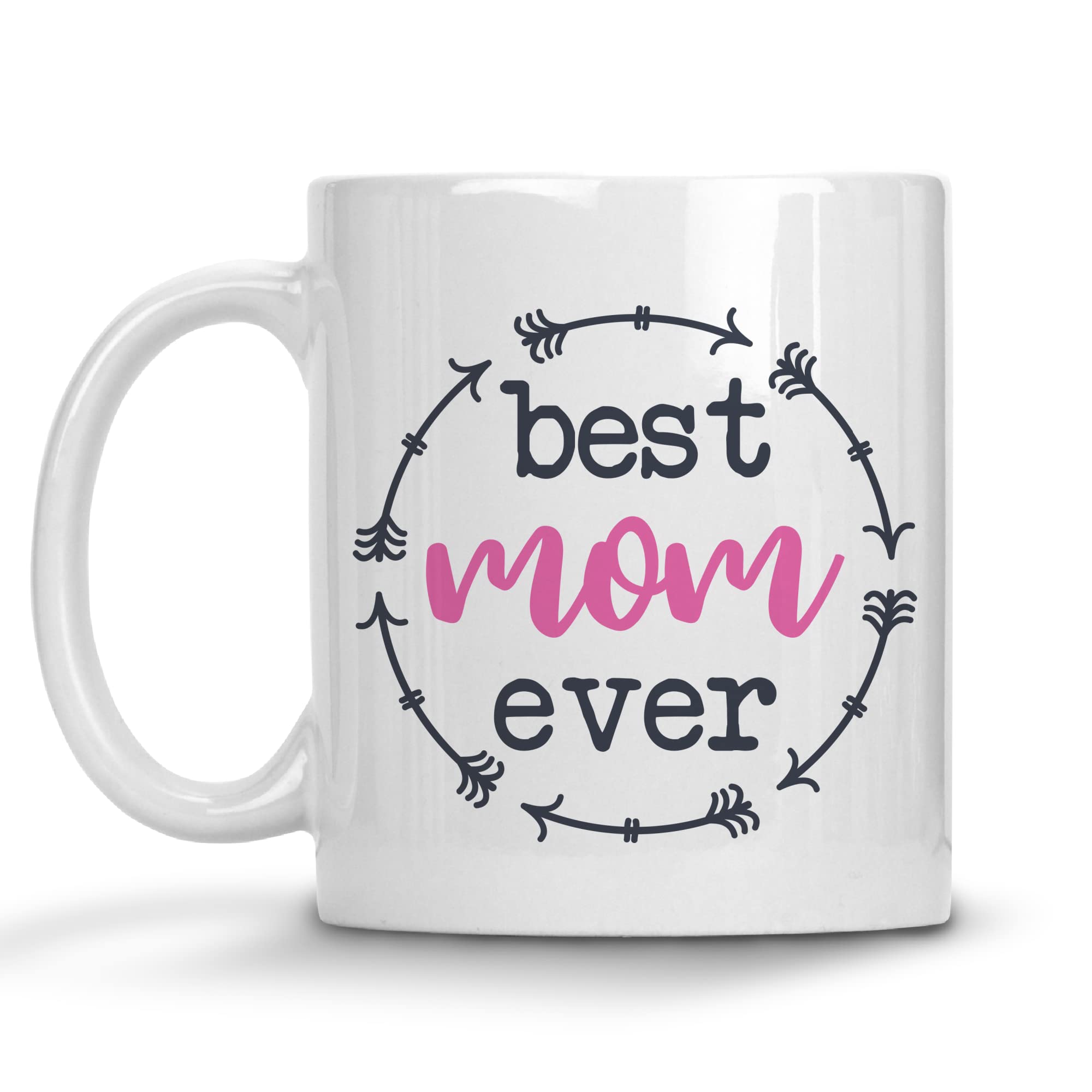 Best Mom Ever Coffee Mug - Insulated Ceramic Tea Cup with Handle, Funny Mother's Day Gift for Mom, Wife, Grandma - Perfect for Coffee, Tea, Hot Chocolate at Home or Office
