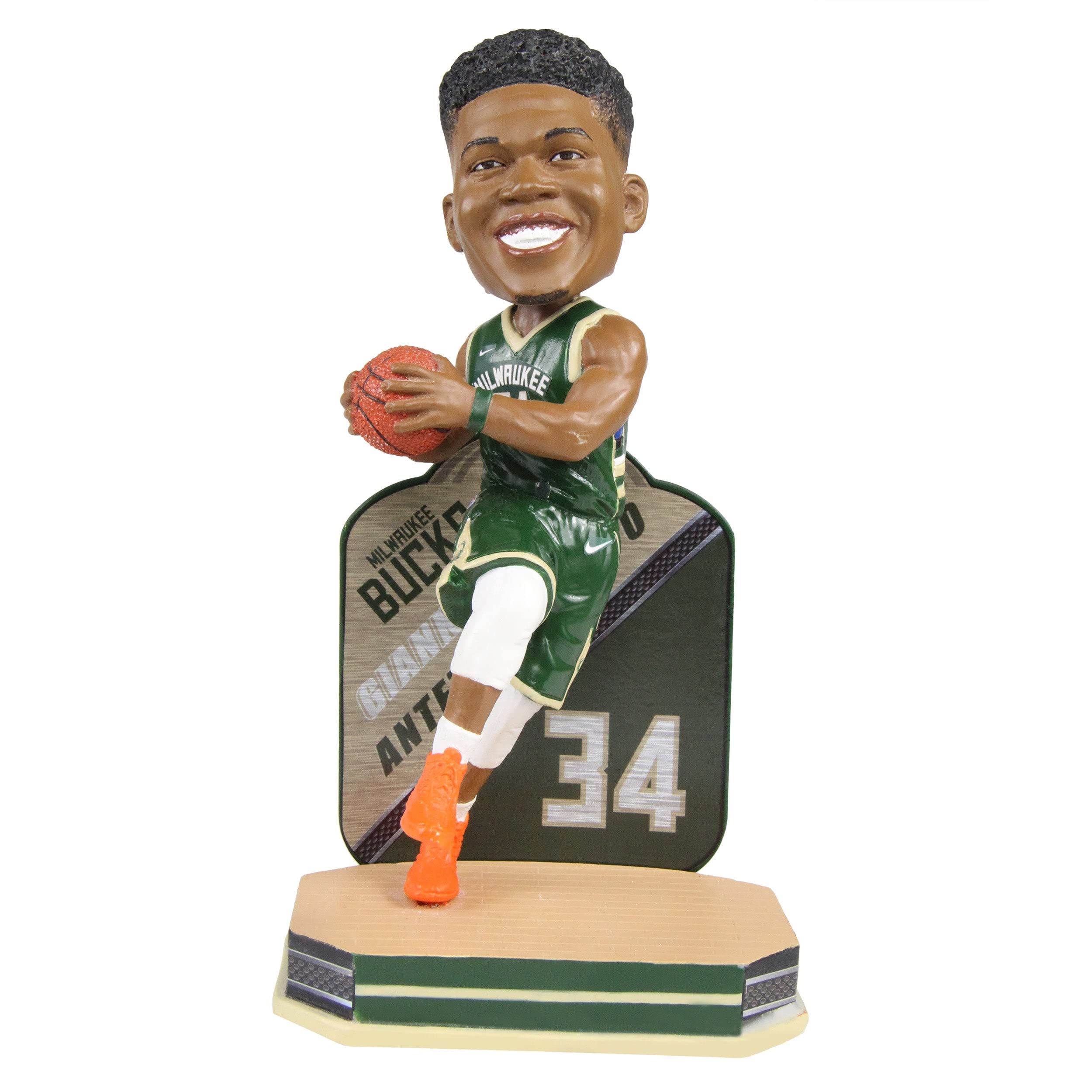 Giannis Antetokounmpo Milwaukee Bucks NBA Bobblehead with Name and Number - Perfect for Basketball Fans, Sports Collectibles, and Home Office Decor