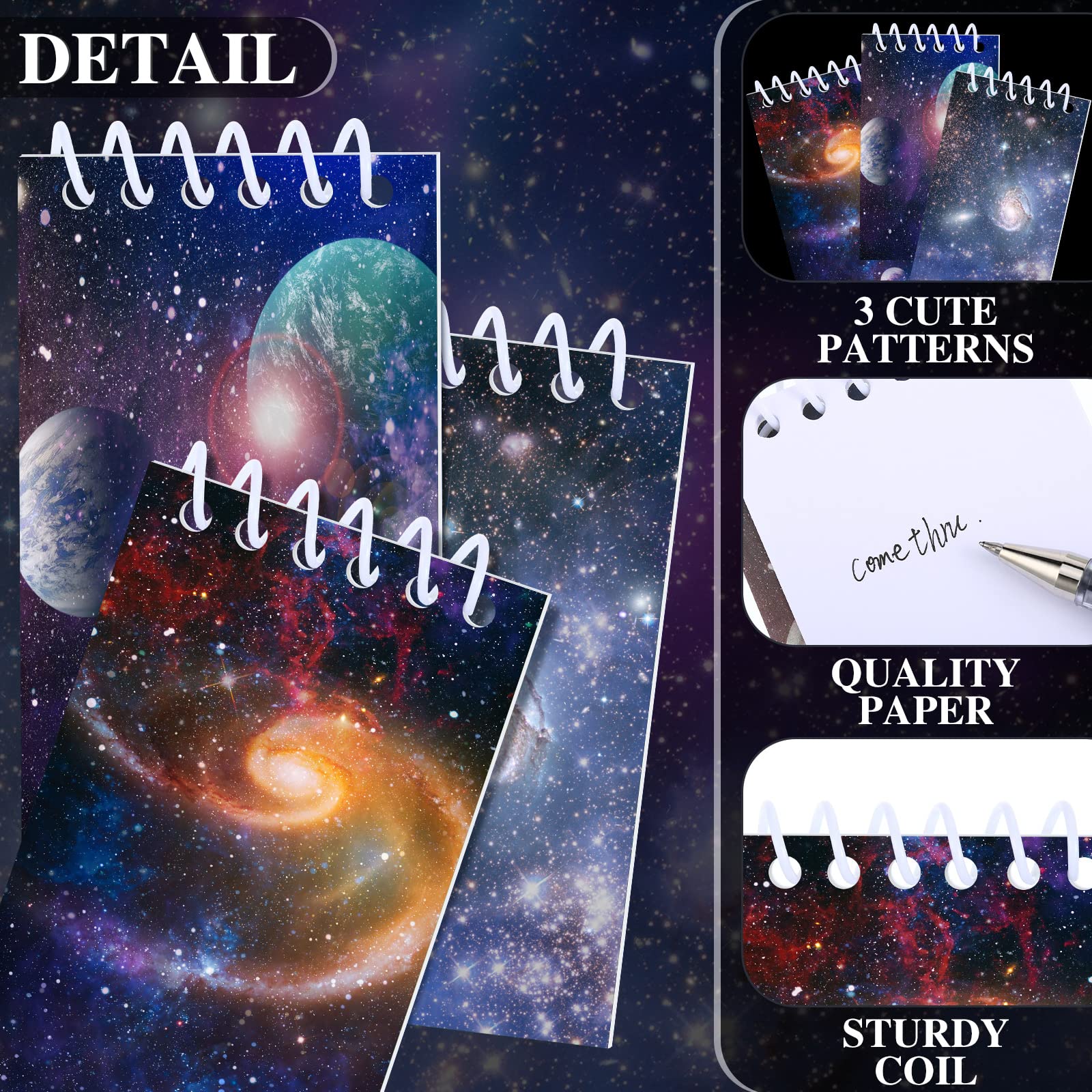 24-Piece Outer Space Galaxy Mini Spiral Notepads - Solar System Planet Themed Small Notebooks for School, Office & Party Favors - Perfect for Note Taking, Gifts & Classroom Rewards