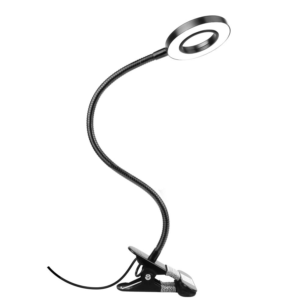 Adjustable USB Desk Lamp with Clamp - Flexible Ring Light for Home Office, Video Conference Lighting, Computer Webcam & Zoom Meetings - Perfect for Reading, Headboard Use & Online Classes