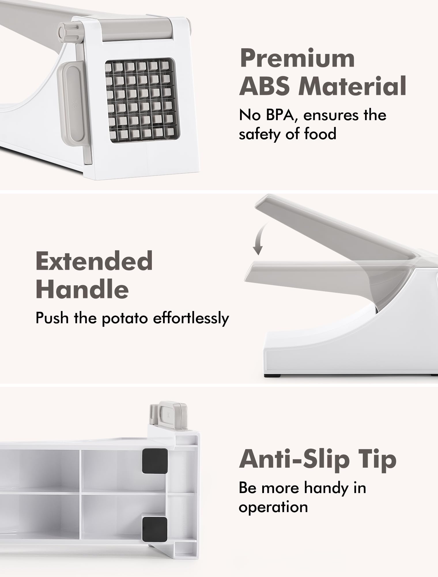 Geedel Professional French Fry Cutter - Stainless Steel Potato Slicer for Perfect Fries, Carrots, Cucumbers & More | Ideal for Home Cooking, Restaurants & Fast Food Prep