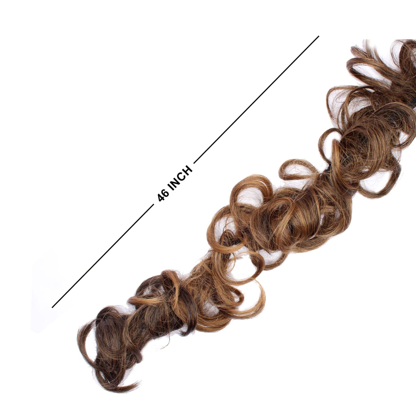 Kabello Messy Curly Hair Clip-in Frill Extension - Instant Hairstyle with Golden Highlights | Perfect for Cosplay, Parties & Everyday Glam