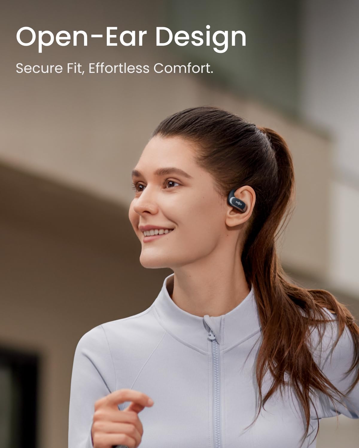 SHOKZ OpenFit Air Open-Ear True Wireless Earbuds - Bluetooth Headphones with Secure Earhooks, IP54 Water Resistant, Comfortable for Running, Workouts & Daily Use - Black
