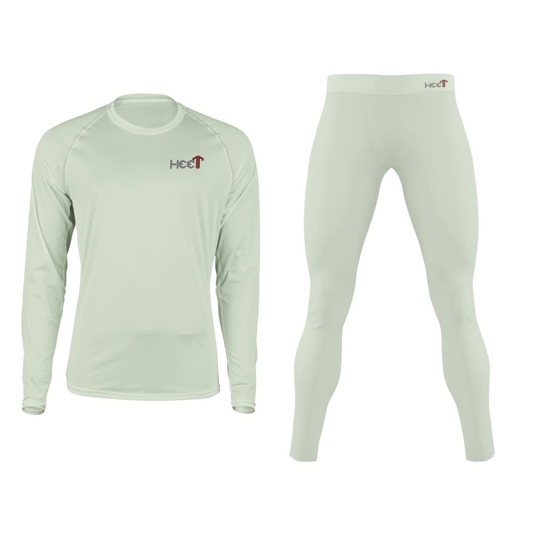 TREEZYN HEET Series Men's Thermal Underwear Set - Compression Fit Micro Fleece Base Layer for Cold Weather, Winter Sports & Outdoor Activities