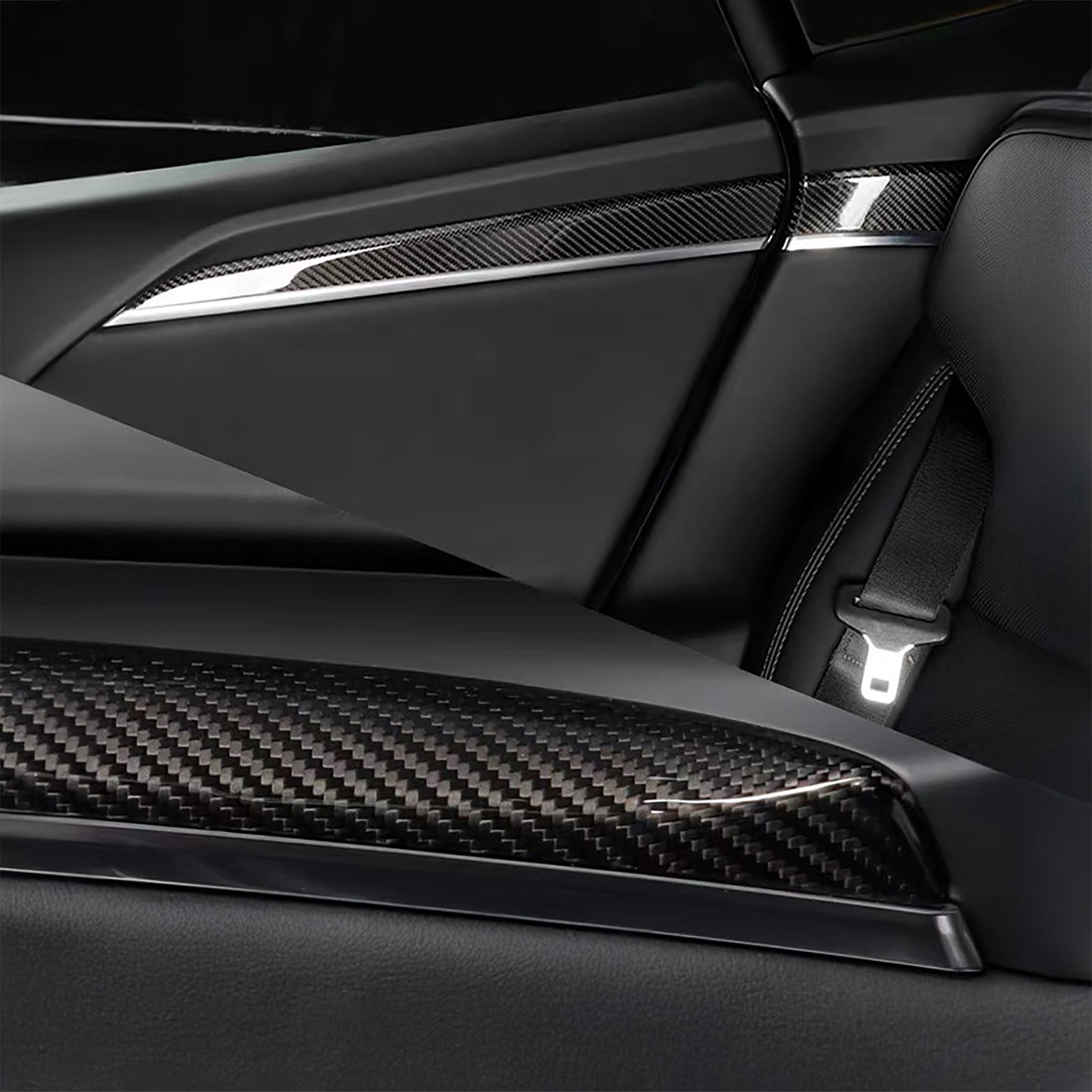 Premium Real Carbon Fiber Interior Door Trim Kit for Tesla Model S/X - OEM Fit & Plaid Compatible | Upgrade Your Tesla's Luxury Interior for Daily Driving & Car Shows