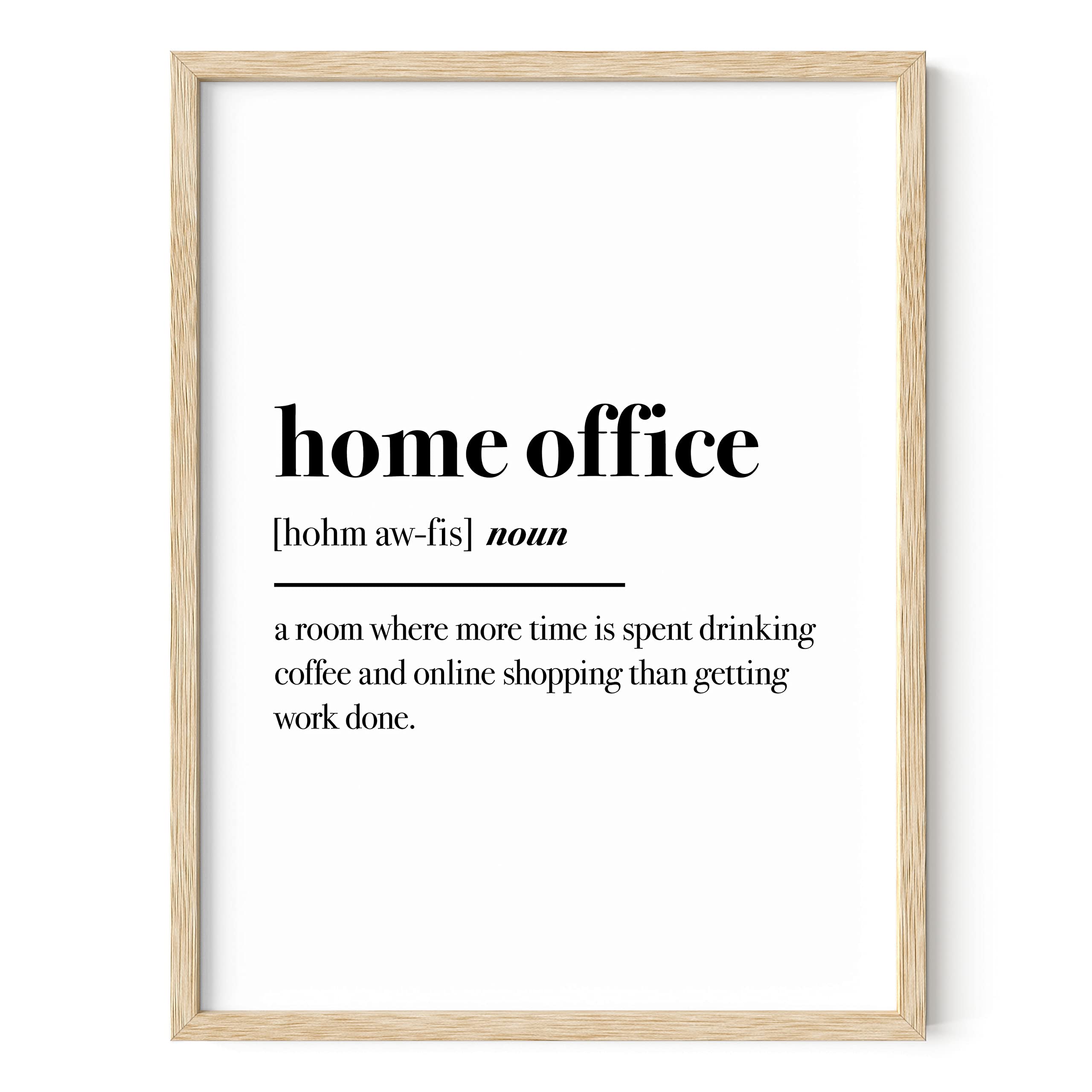Funny Quotes Wall Art for Home Office Decor - Beige Framed 12x16 Inspirational Sign for Women, Work from Home Gifts & Office Wall Decor | Perfect for Work Spaces, Living Rooms & Housewarming Gifts