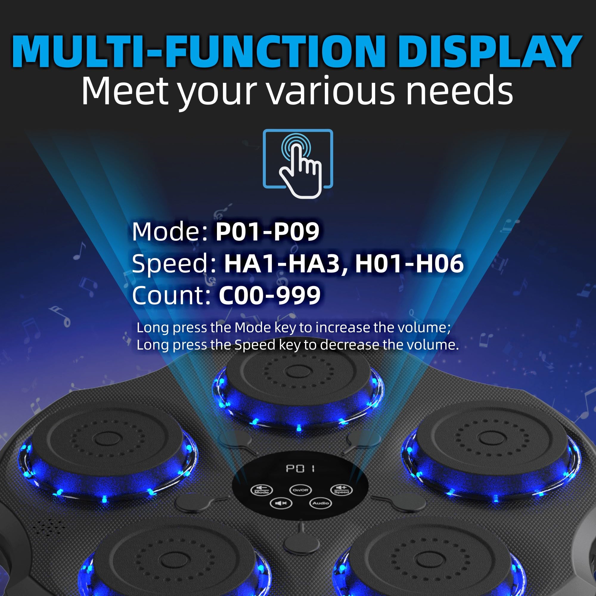 2025 Smart Bluetooth Music Boxing Machine for Adults & Kids - Interactive Punching Bag with Gloves, Large Wall Mounted Electronic Punching Pad - Perfect for Home Gym, Office Workout & Stress Relief