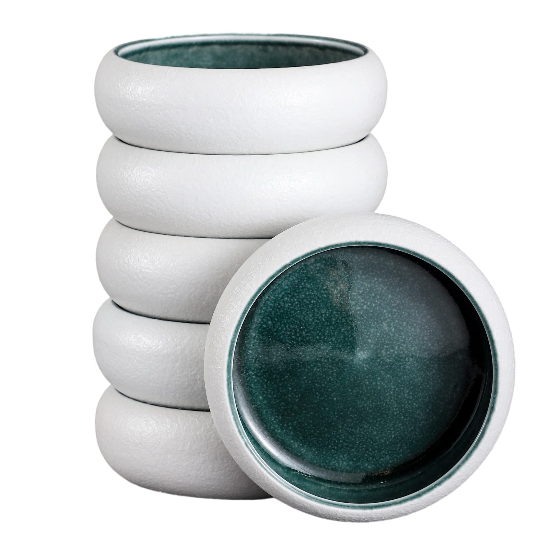 Blue Ceramic Salad Bowls Set of 6 - 5.5
