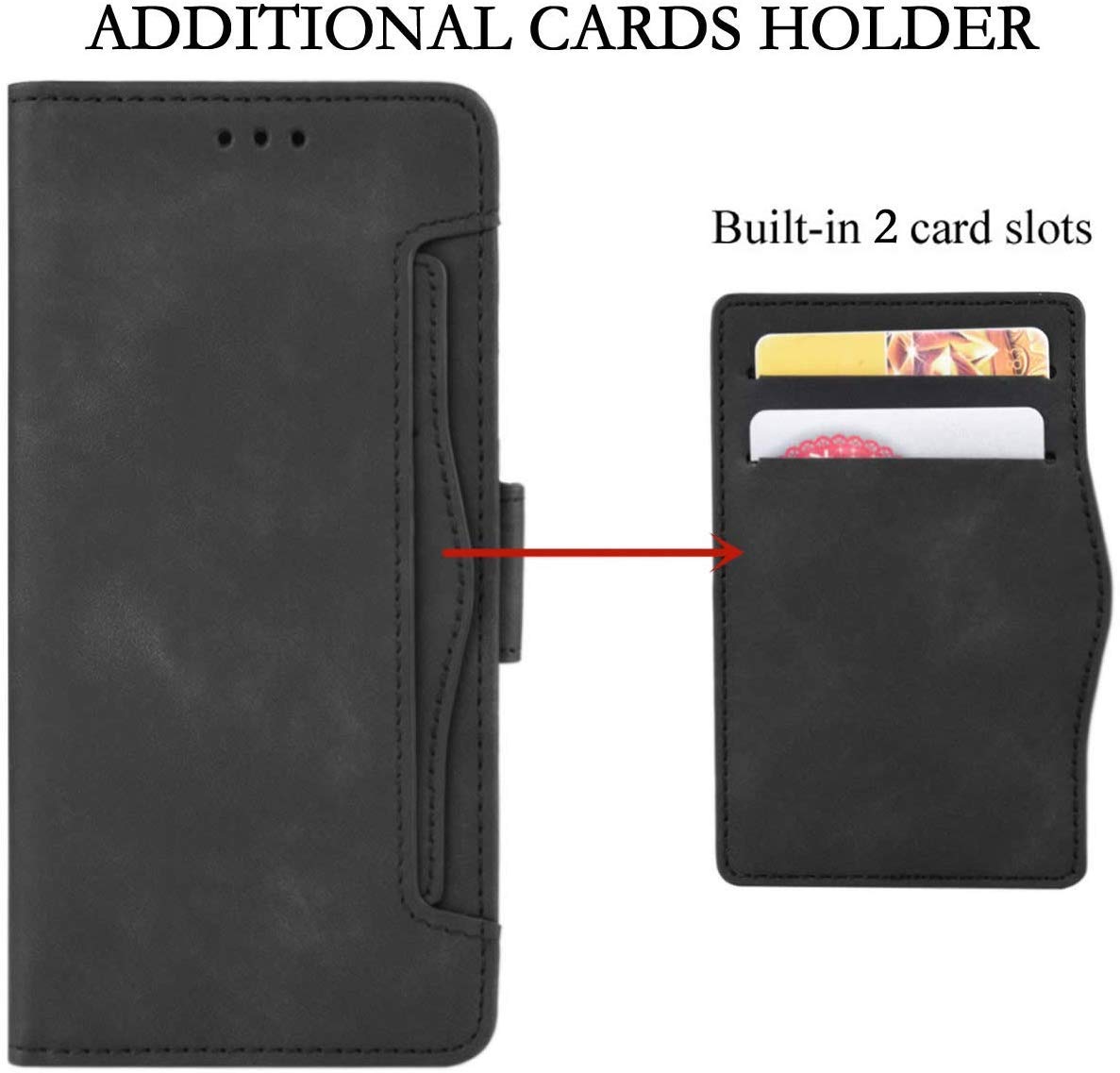 Magnetic Shockproof Flip Leather Wallet Case Cover for Xiaomi Poco X2 - Full Body Protection with Card Slot Holder (Black) | Perfect for Business, Travel & Everyday Use