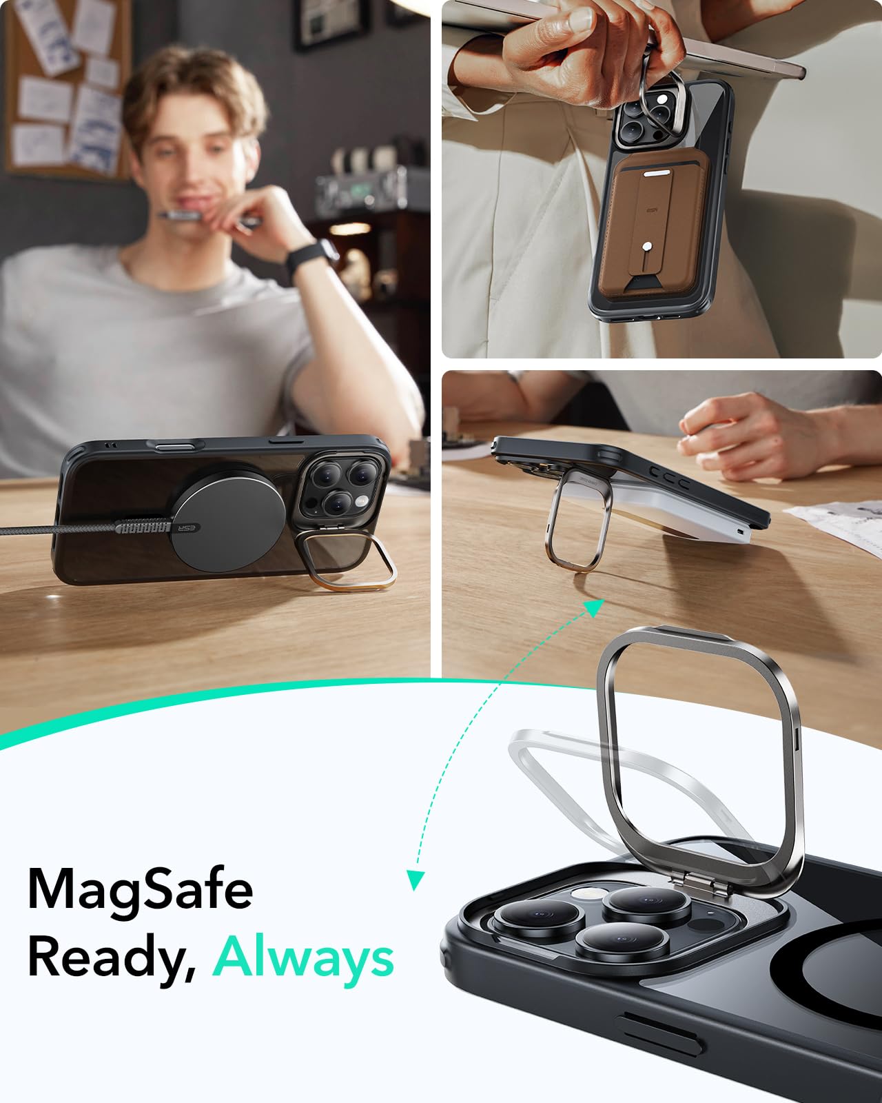 ESR iPhone 16 Pro Max Case with MagSafe - Military Protection & Stand for Work & Travel