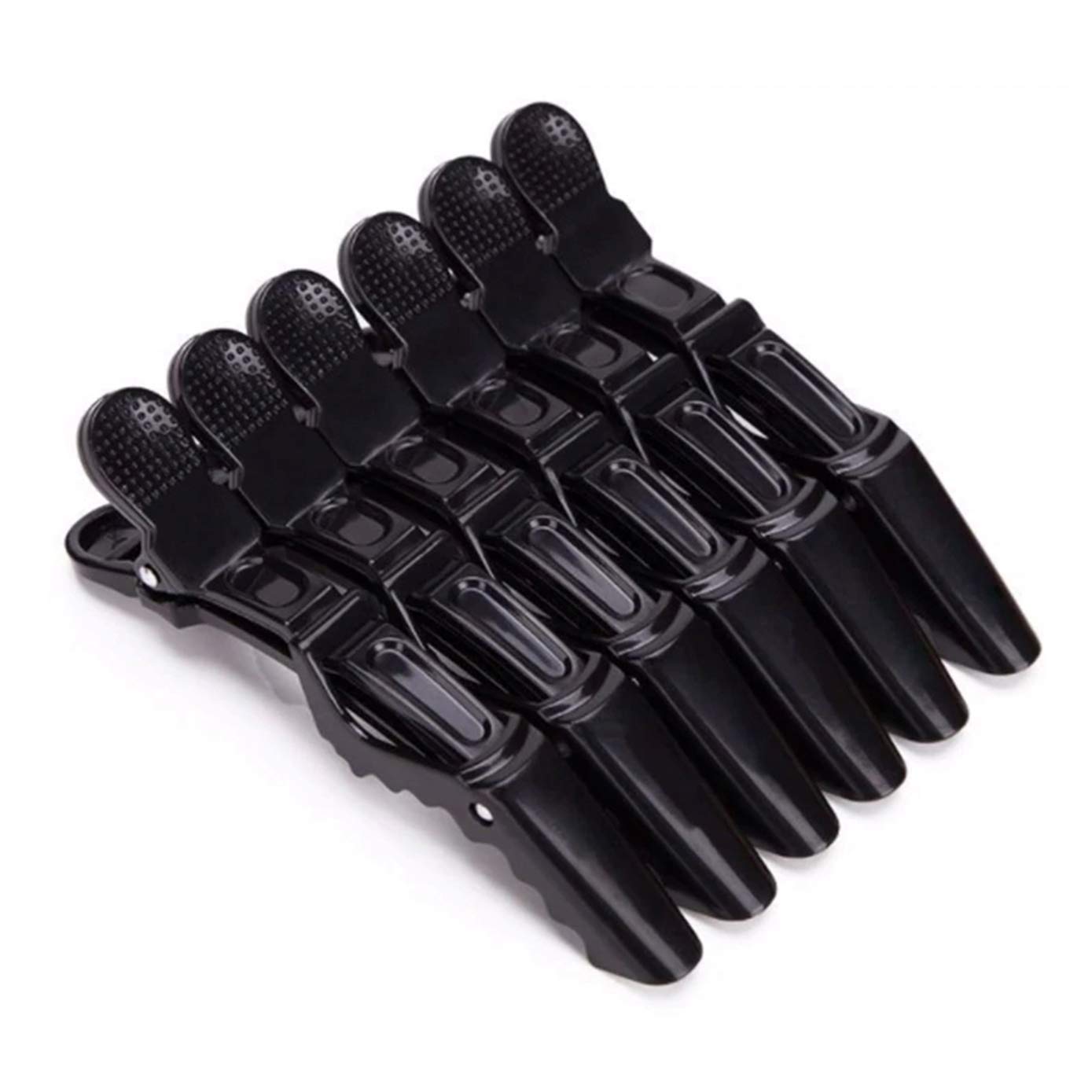 6Pcs Black Salon Hairdressing Clips - Professional Hair Styling Accessories for Cutting, Coloring & Blowouts - Perfect for Salons & Home Hair Care