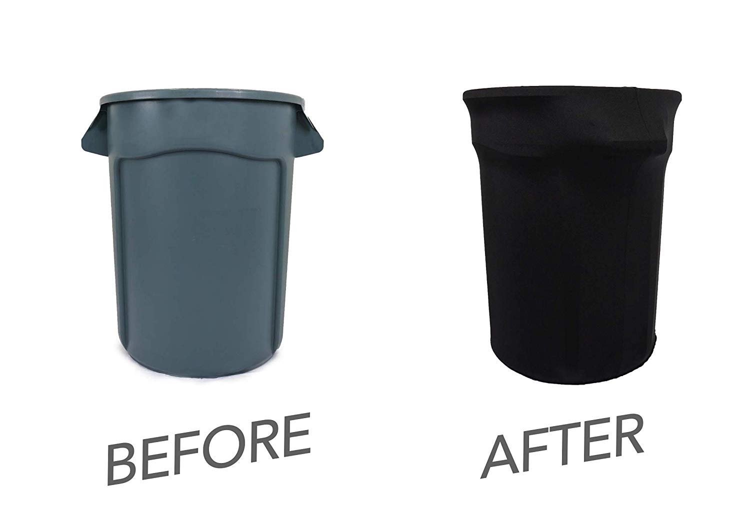 55 Gallon Spandex Stretch Trash Can Cover - Elastic Round Table Linen for Outdoor & Indoor Use - Fits 55 Gallon Round Trash Bins - Perfect for Patio, Kitchen, Restaurant & Event Decor
