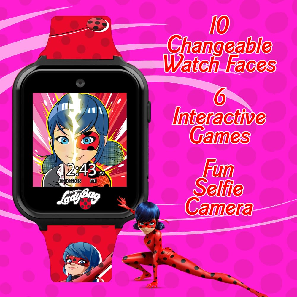 Interactive Smartwatch for Kids - Touchscreen Watch with 10 Changeable Faces, Step Counter, Games, Selfie Camera, Alarm & Timer - Durable Silicone Band Fits 5.5-8 Inch Wrists - Perfect for School, Playtime & Outdoor Activities