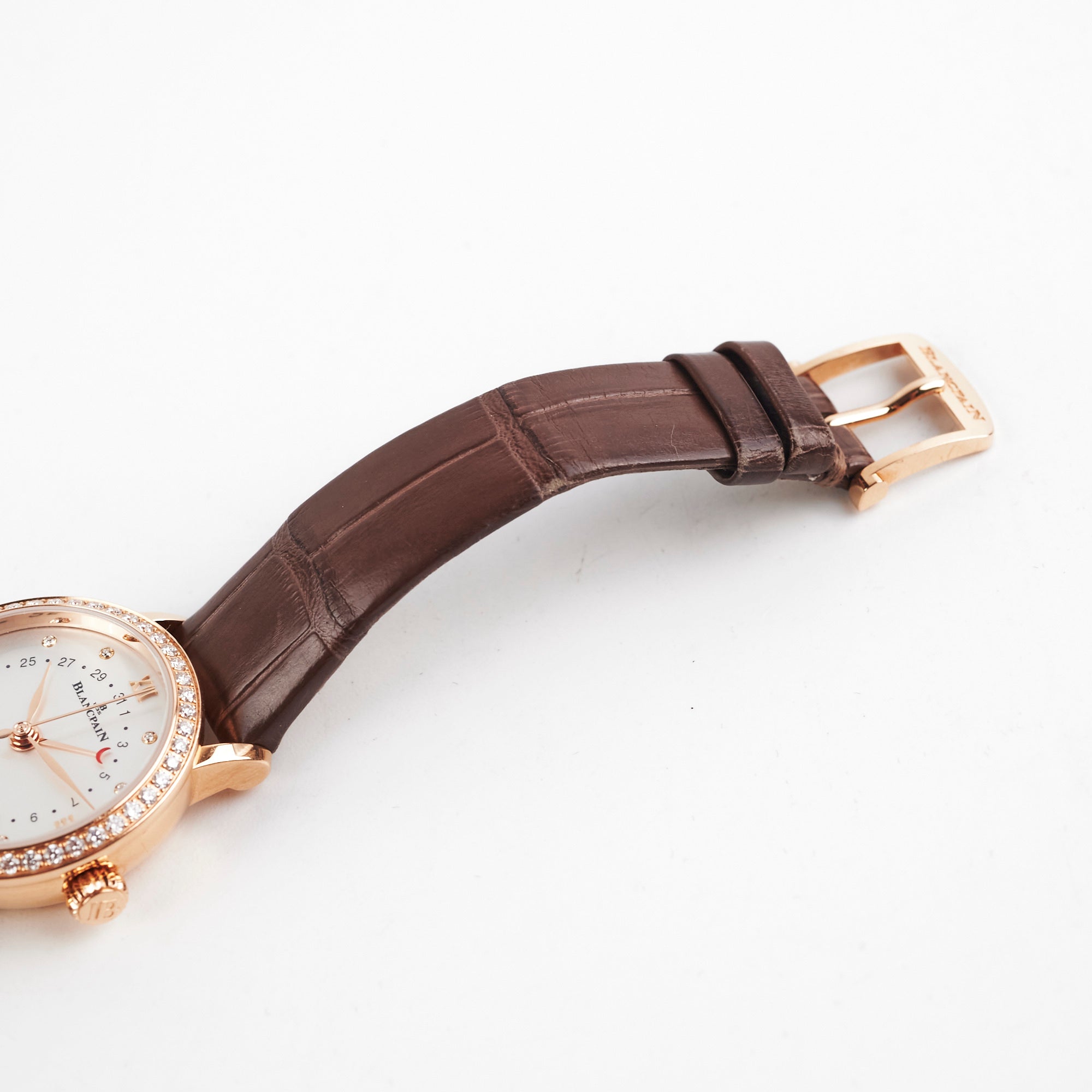 Blancpain Villeret 29mm Rose Gold Moonphase Diamond Watch for Women - Luxury Swiss Automatic Timepiece with Date Display & Diamond Bezel - Perfect for Formal Events, Weddings & Special Occasions