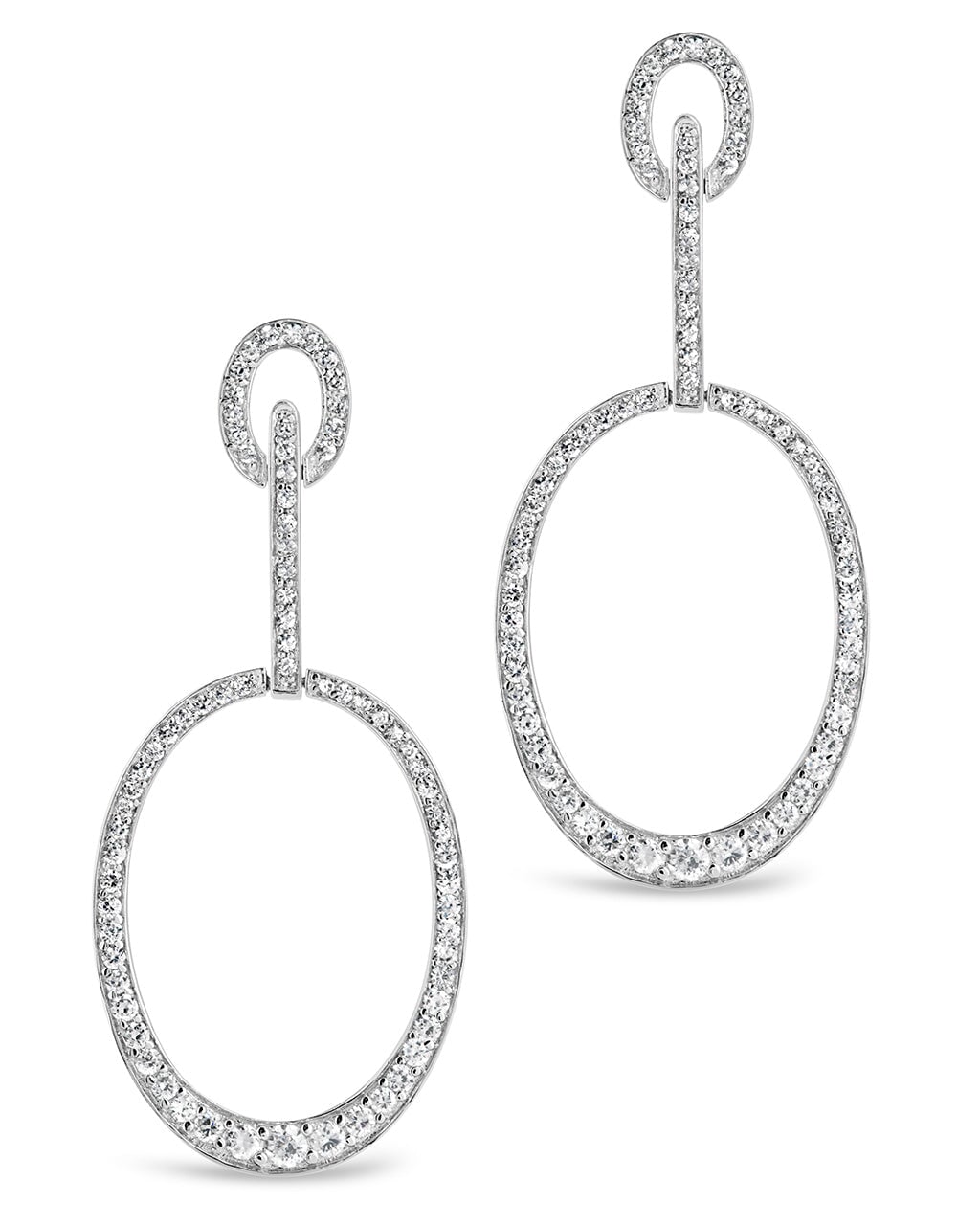 Tory CZ Oval Drop Earrings for Women - Elegant Cubic Zirconia Dangle Earrings - Perfect for Weddings, Parties & Evening Events