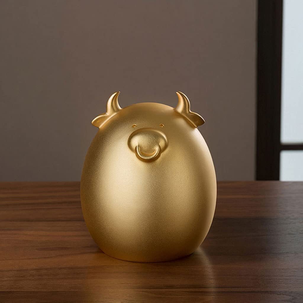 Golden Brass Sheep Piggy Bank - Cute Unbreakable Coin Money Bank for Kids, Home Decor & Birthday Gift | Perfect for Savings, Gifts & Nursery Decor