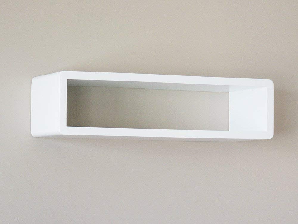 Modern Floating Wall Shelf - Minimalist Slim Wall Mounted Cube Shelf for Living Room, Bedroom, Bathroom & Office Storage | Rustic Wood Wall Cabinet for Home Decor & Organization