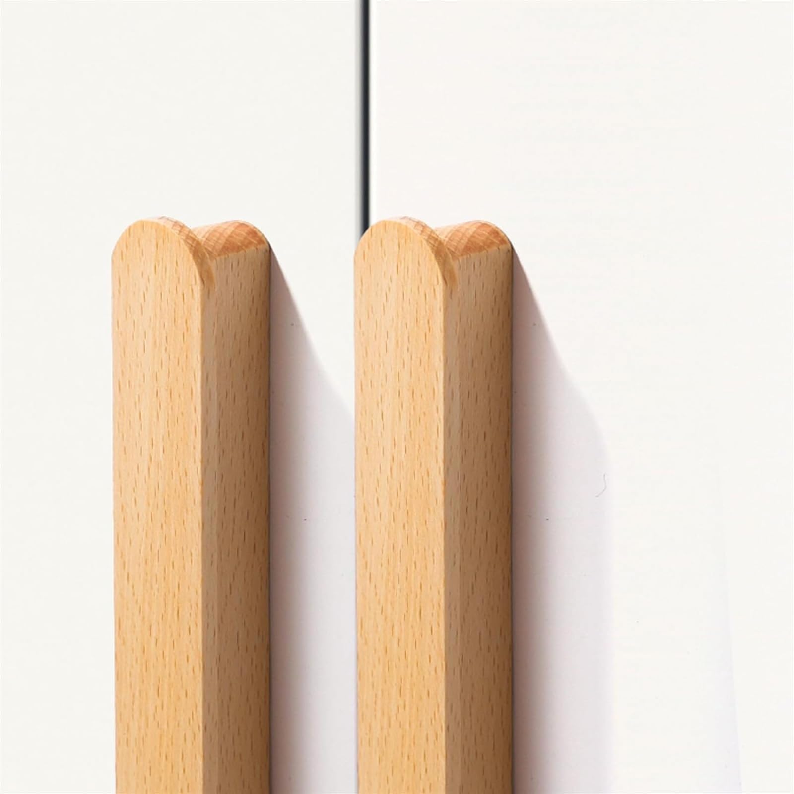 Wooden Cabinet Knobs & Drawer Pulls 2-Pack - Walnut Wardrobe Handles for Dresser & Cabinet (40mm)