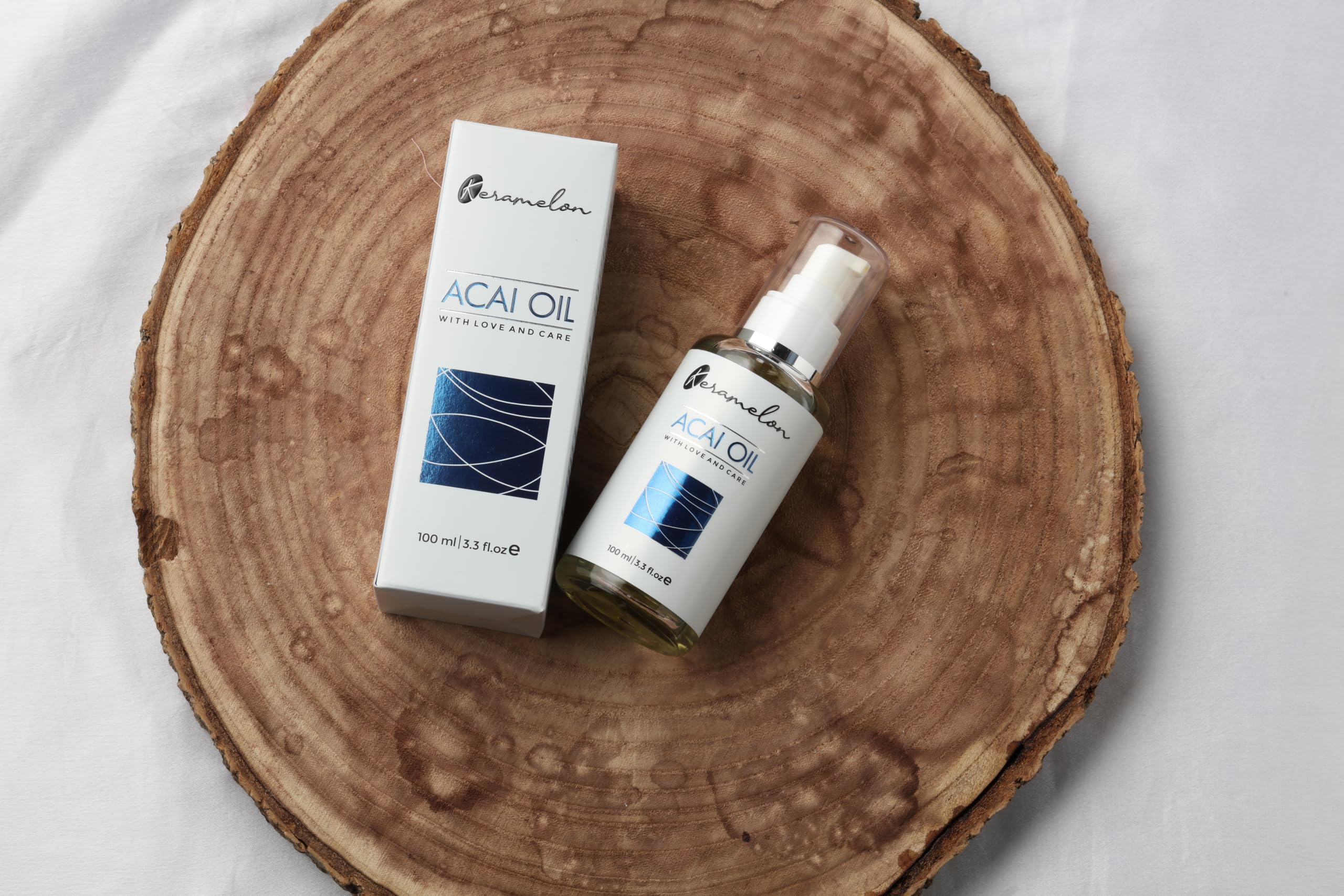 Keramelon Pure Acai Oil 100ml - Natural Antioxidant & Moisturizer for Skin & Hair Care - Perfect for Face, Body & Scalp Hydration