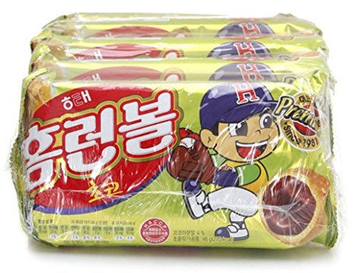 Haitai Homerunball Chocolate Flavor Biscuit 46g (Pack of 5) - Delicious Korean Snacks for Kids, Party Favors, School Lunch & Gift Ideas