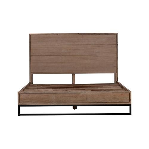 Hannah King Bed Frame - Queen Size Platform Bed with Wooden Slats & Underbed Storage - Modern Bedroom Furniture for Home, Apartment, Guest Room & Dorm