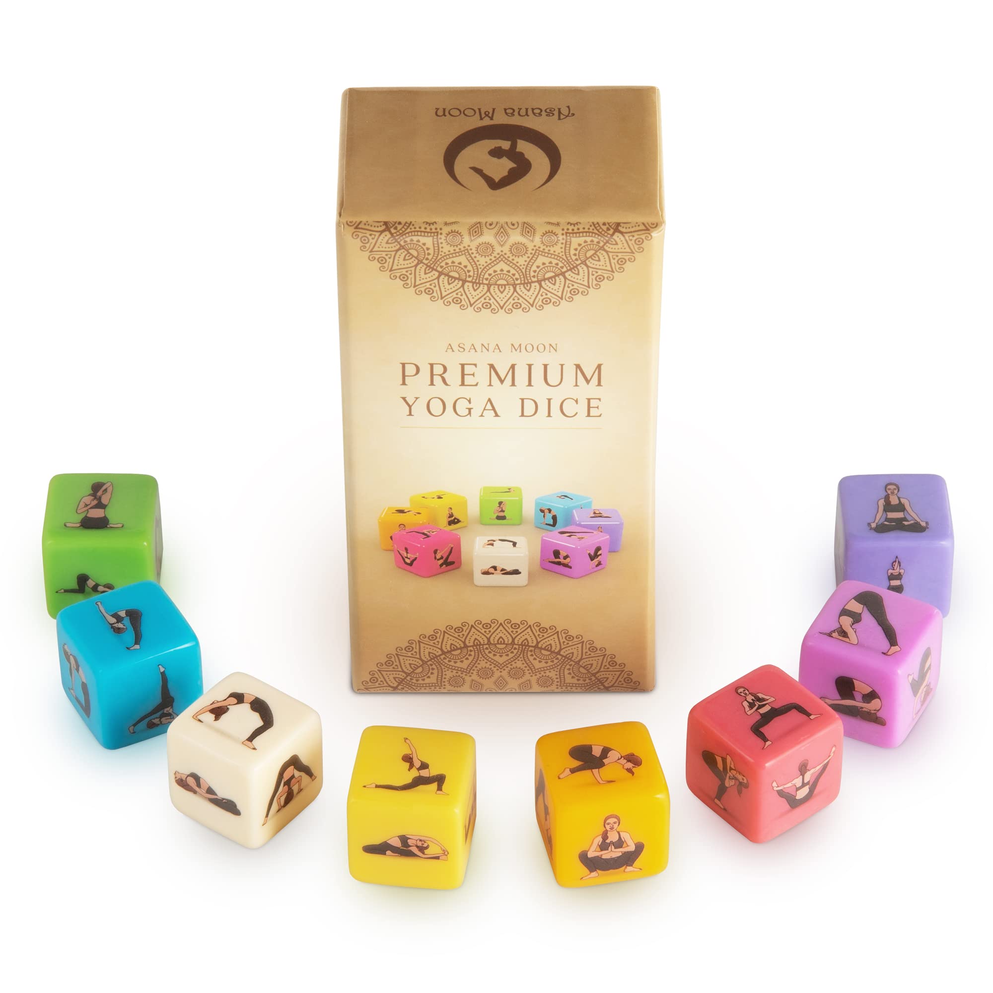 Yoga Dice Set - Unique Yoga Gifts for Women & Yoga Lovers - Perfect Yoga Accessories for Teachers & Yogis - Great Gift Idea for Yoga Instructors - Ideal for Yoga Classes, Home Practice & Meditation Sessions