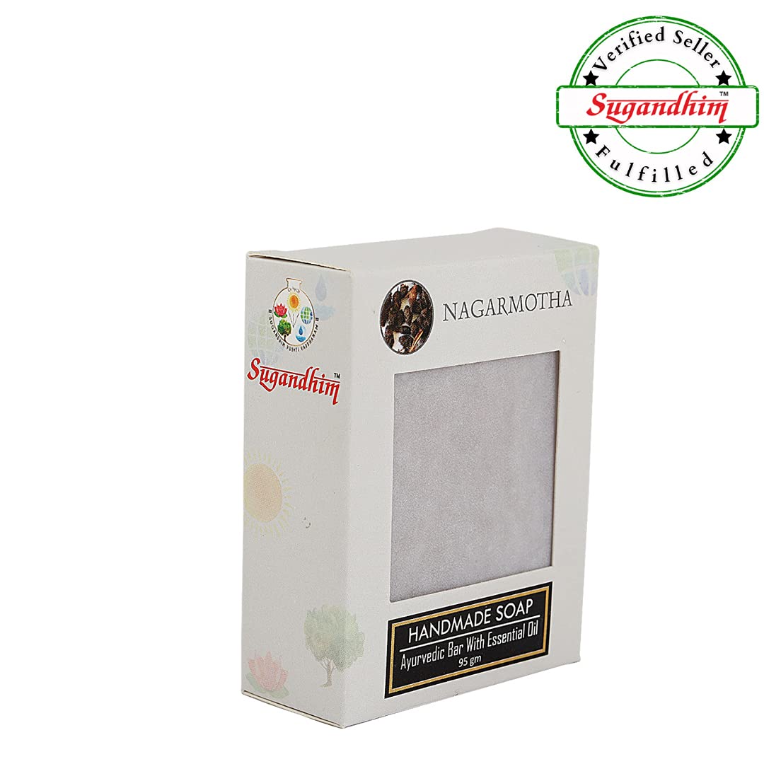 Sugandhim Handmade Nagarmotha Ayurvedic Soap - 95g Natural Luxurious Bath Bar for Face & Body | Moisturizing, Exfoliating & Aromatherapy | Perfect for Spa, Gifting & Daily Skincare Routine